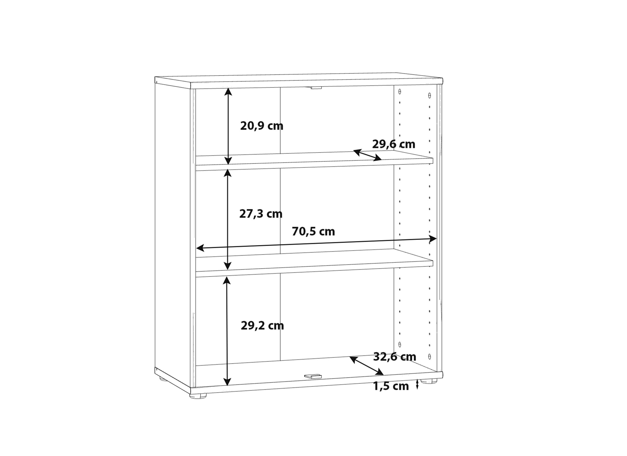 Dimensions - Commode Topic 74x35x86cm - décor - blanc