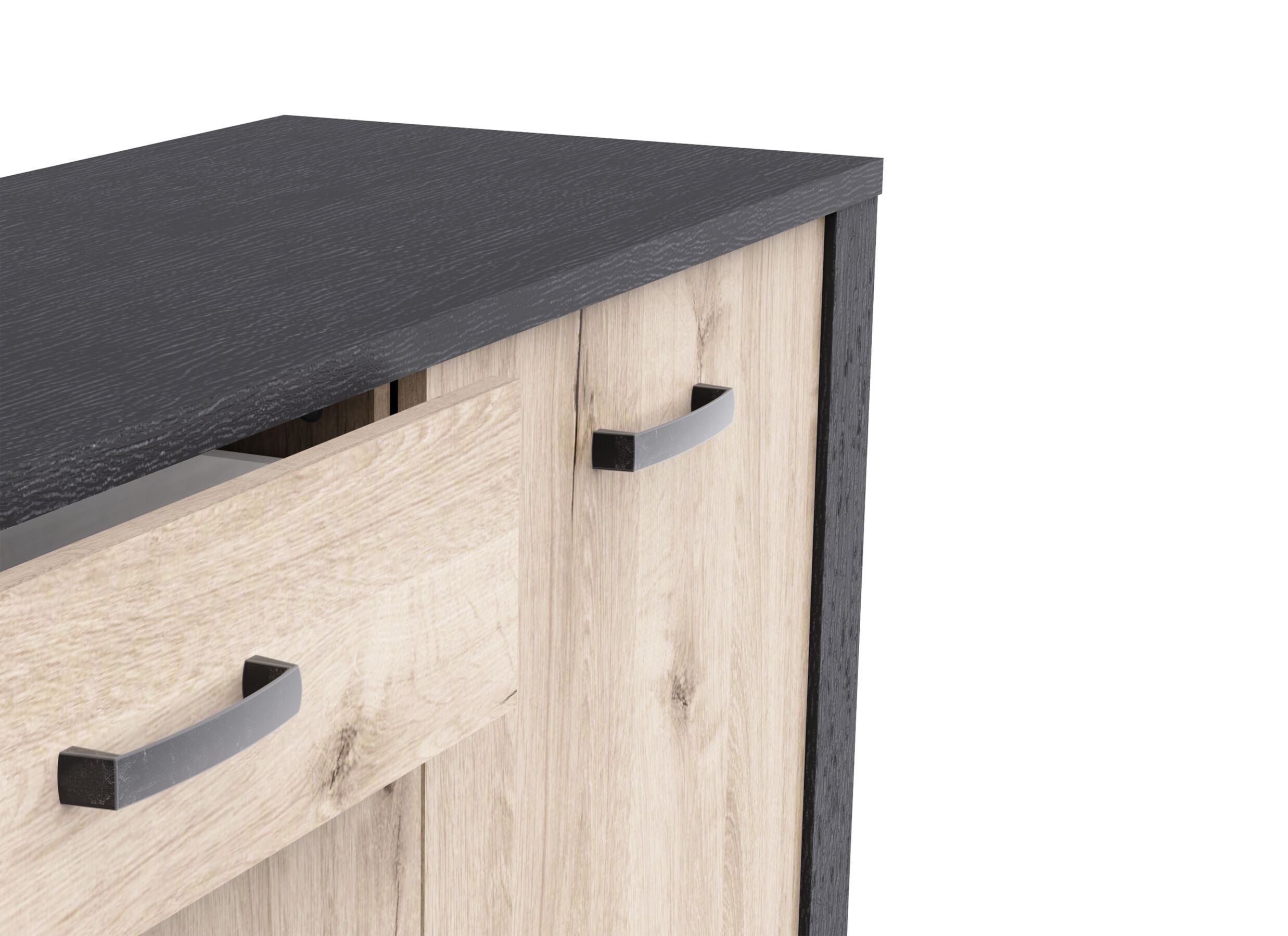 Detailfoto - Dressoir Aubrac 170x42x82cm - decor - royal oak & ebben