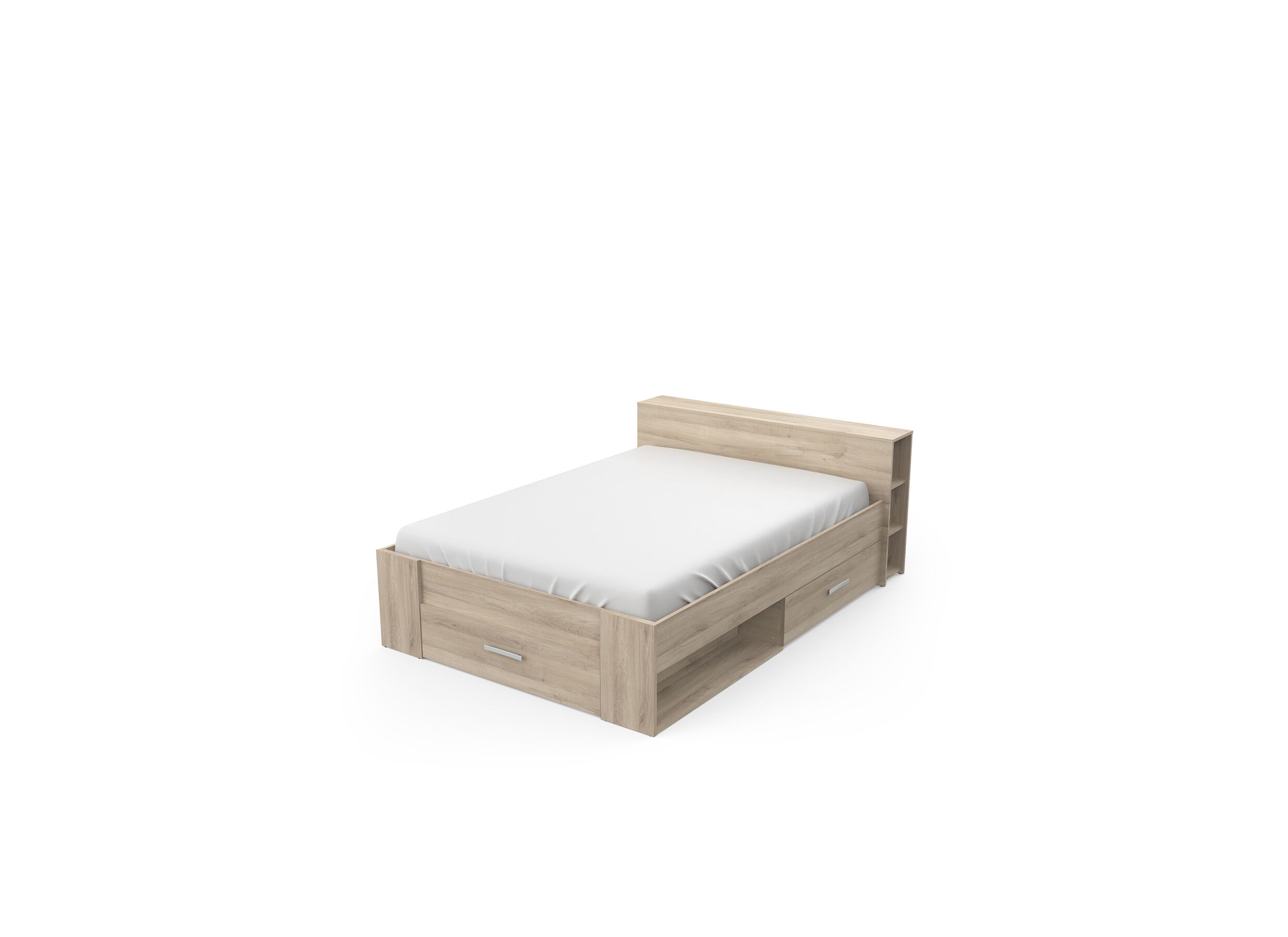 Bed 140x200cm - decor - kronberg eik met opbergruimte