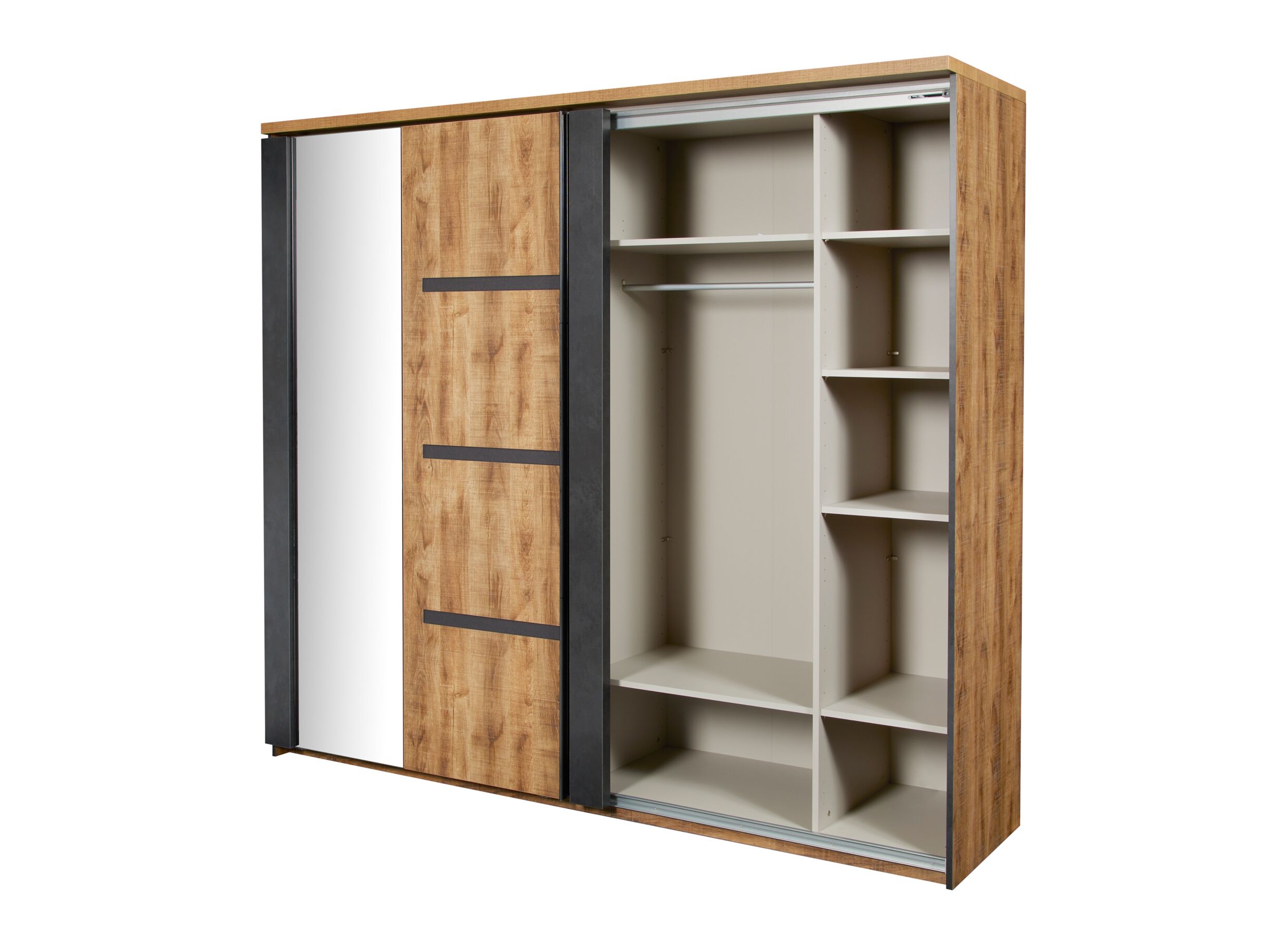 Disposition - Armoire à portes coulissantes Pauline 245cm - décor - marron foncé