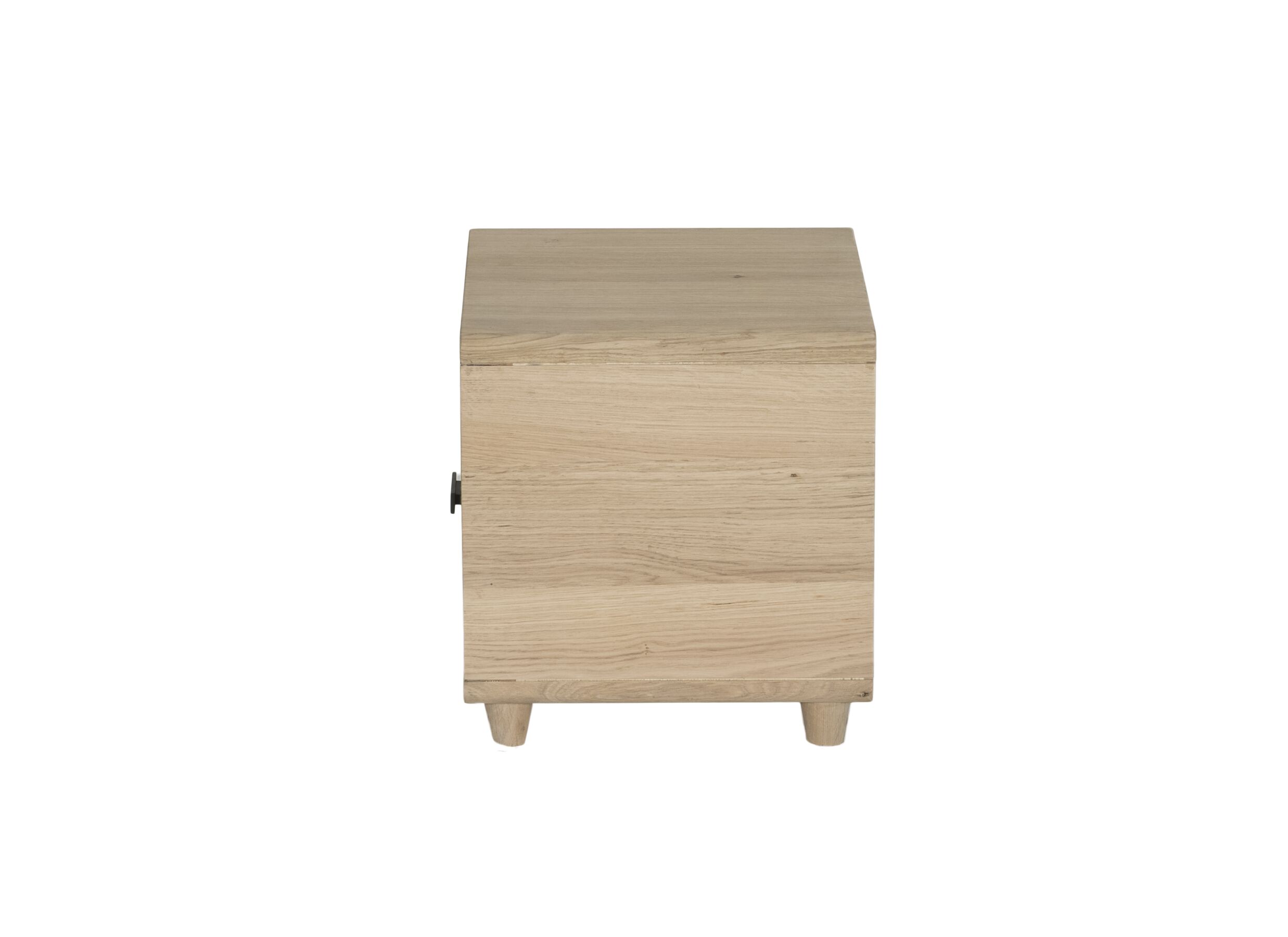 Table de chevet Notte 40x40x40cm - chêne massif & placage & décor - naturel