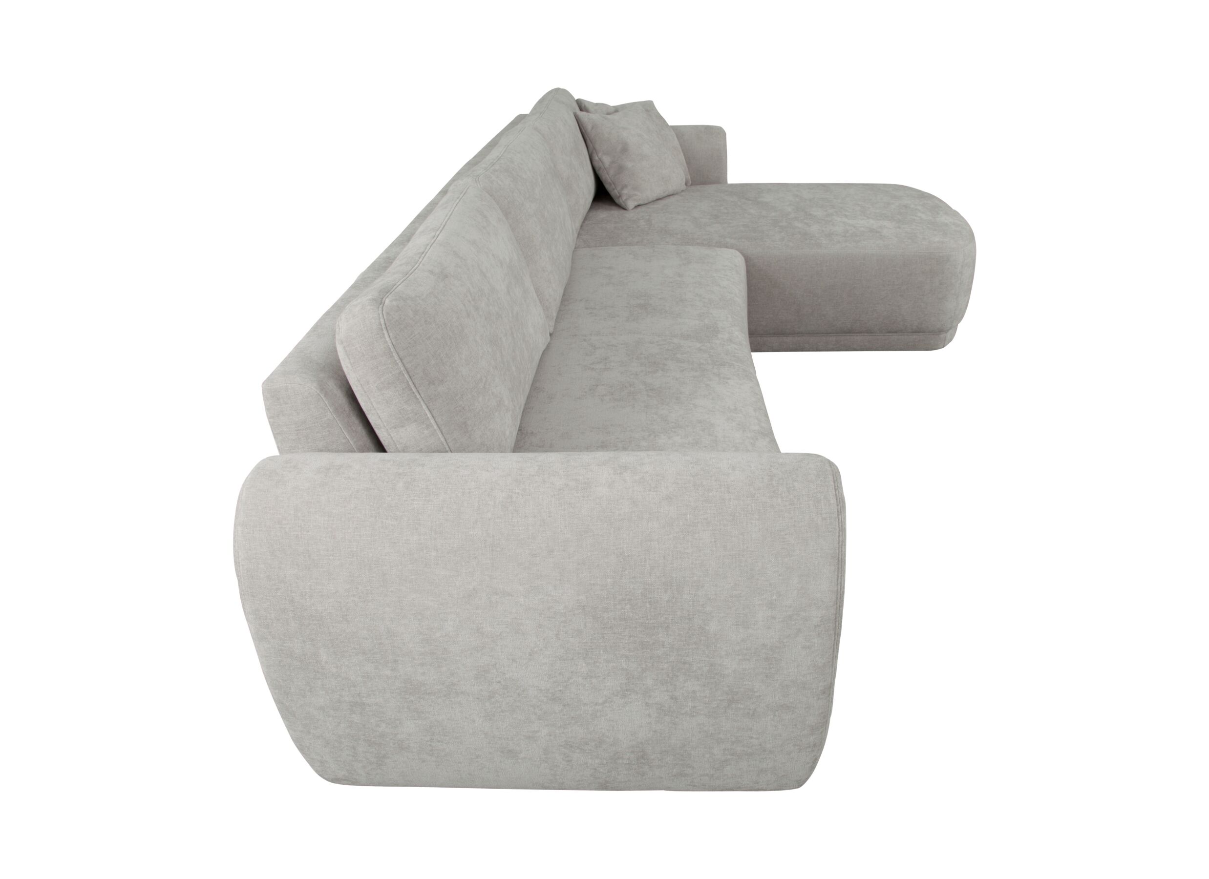 Aperçu - Canapé d'angle Fuji 337x188cm - tissu - gris clair