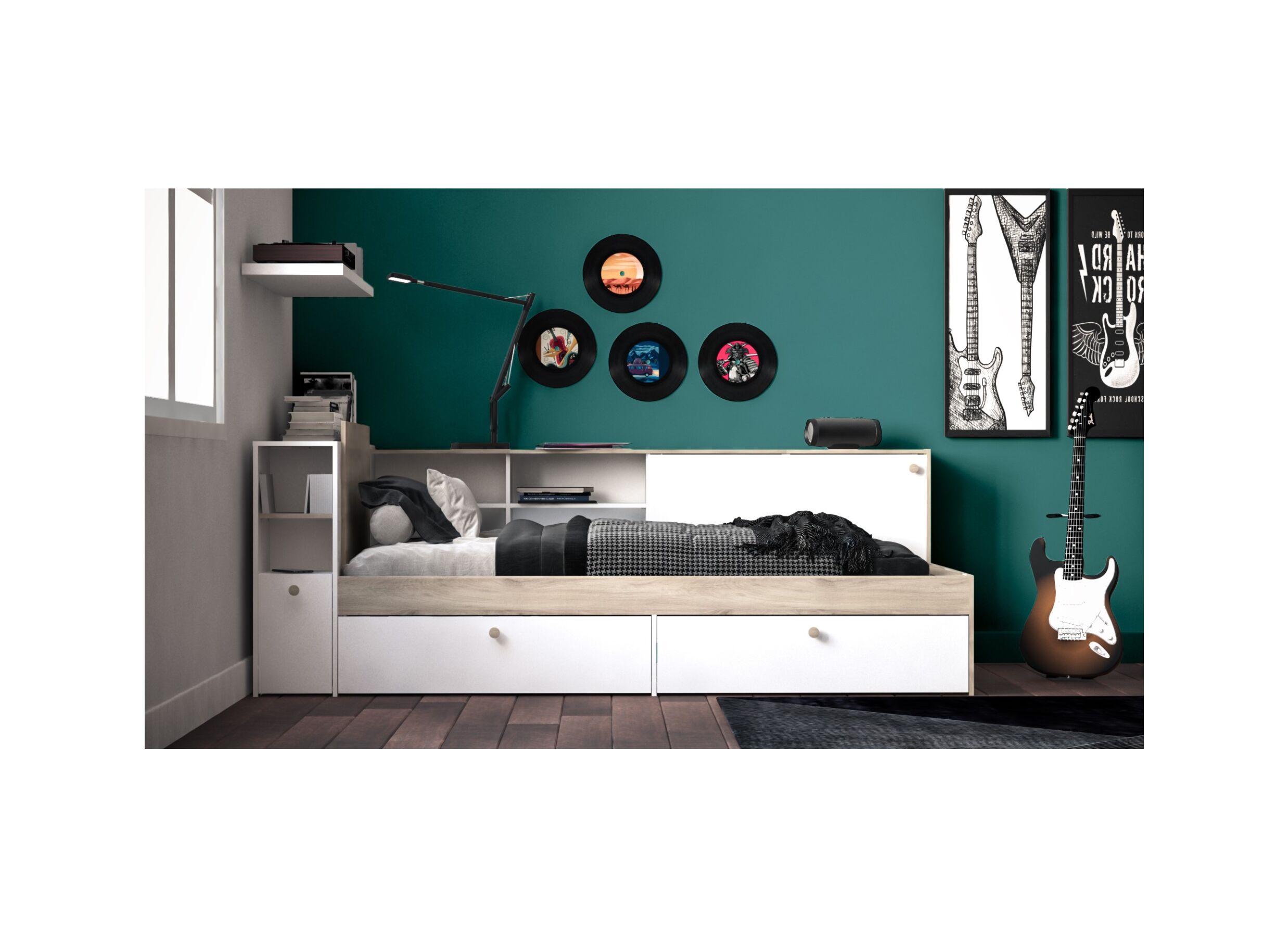 Lit Life 90x190/200cm avec rangement