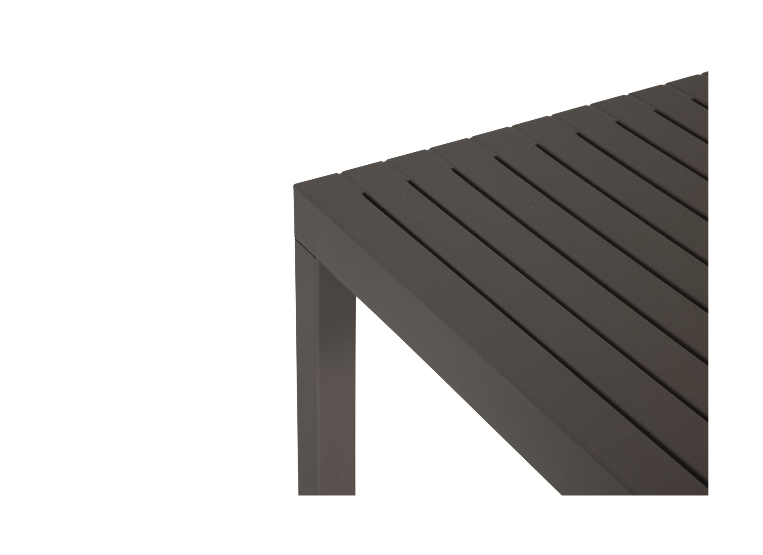 Detail - Table de jardin Hana 72,5x72,5cm - matière synthétique & métal - taupe