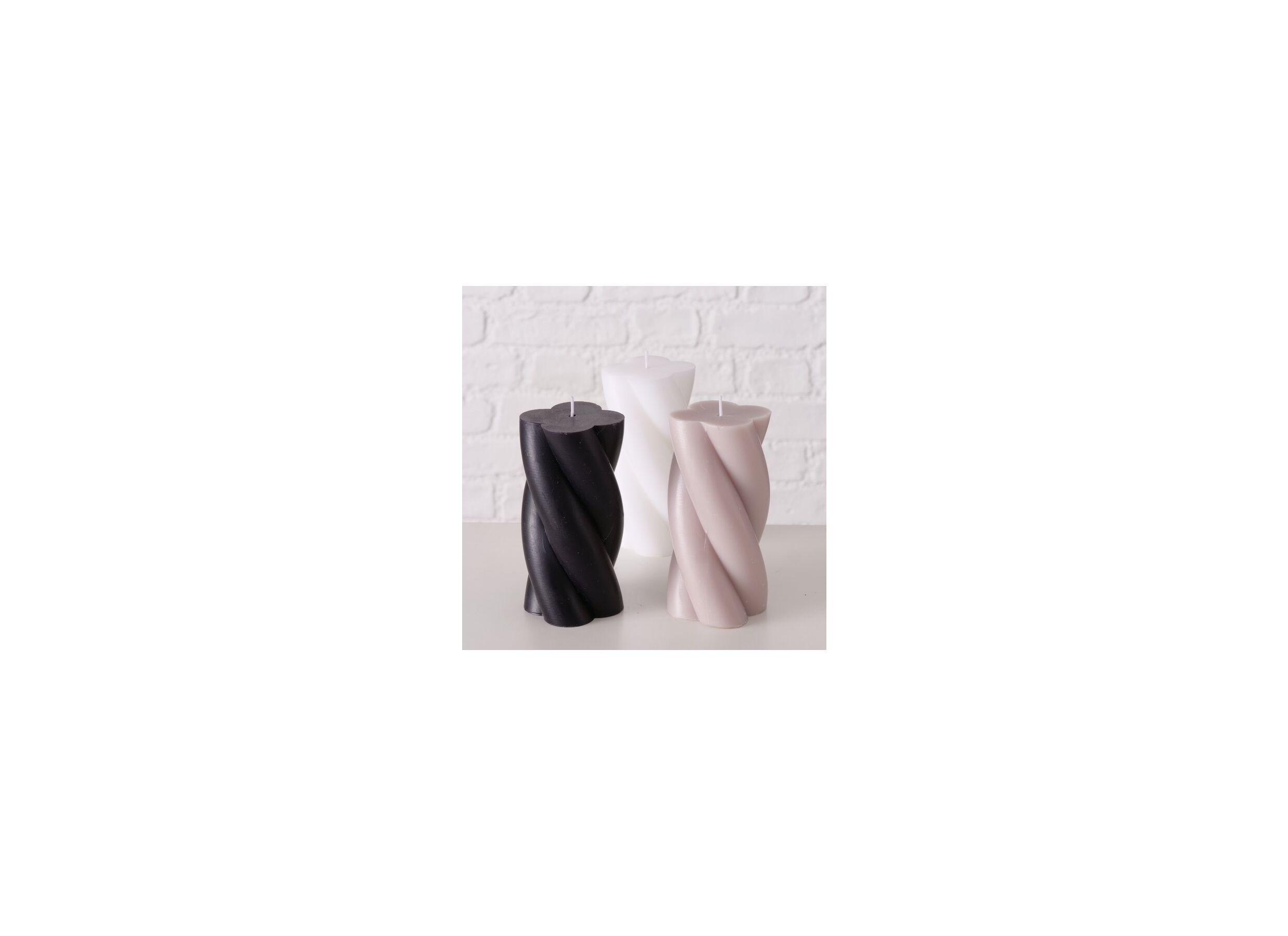 Photo ensemble - Bougie Twist noir blanc gris