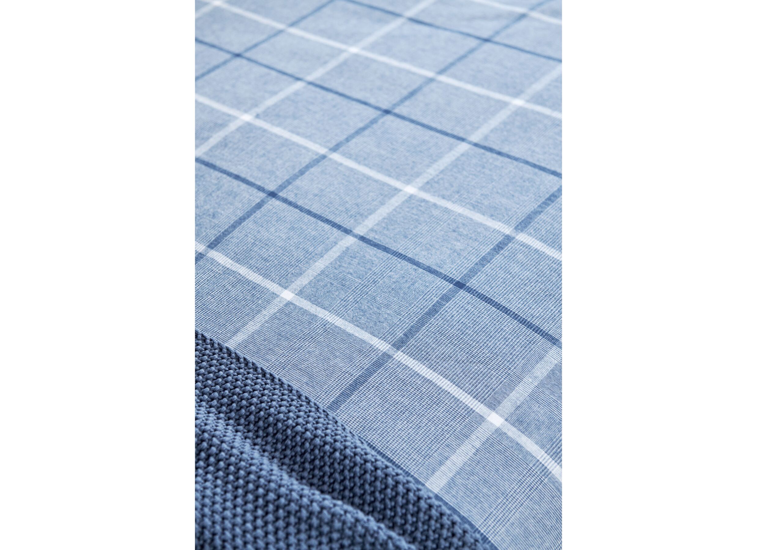 Detailfoto - Dekbedovertrek Joss 240x200/220cm - flanel - blauw