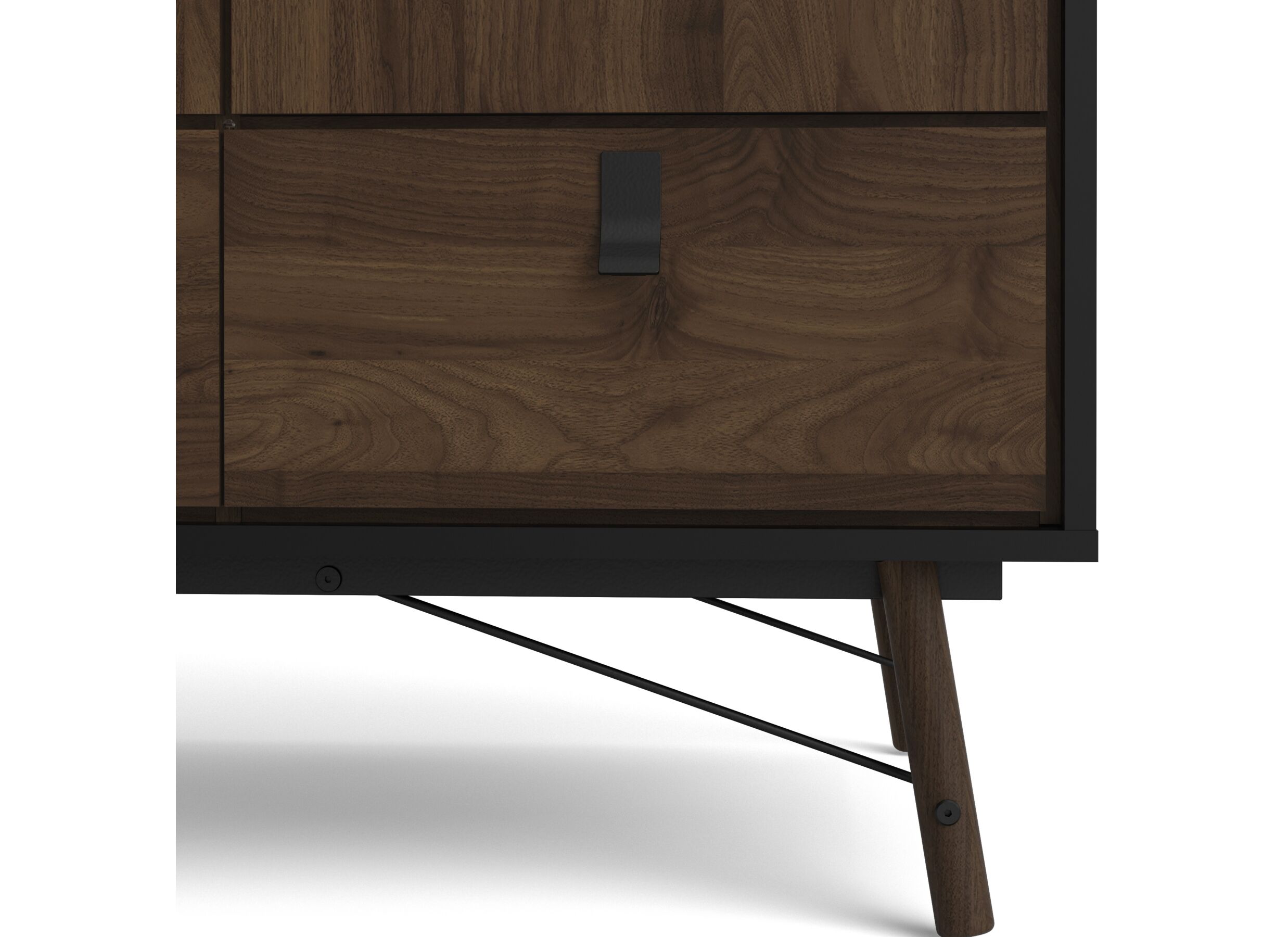 Kleerkast Ry 151cm - decor - mat zwart/okkernoot