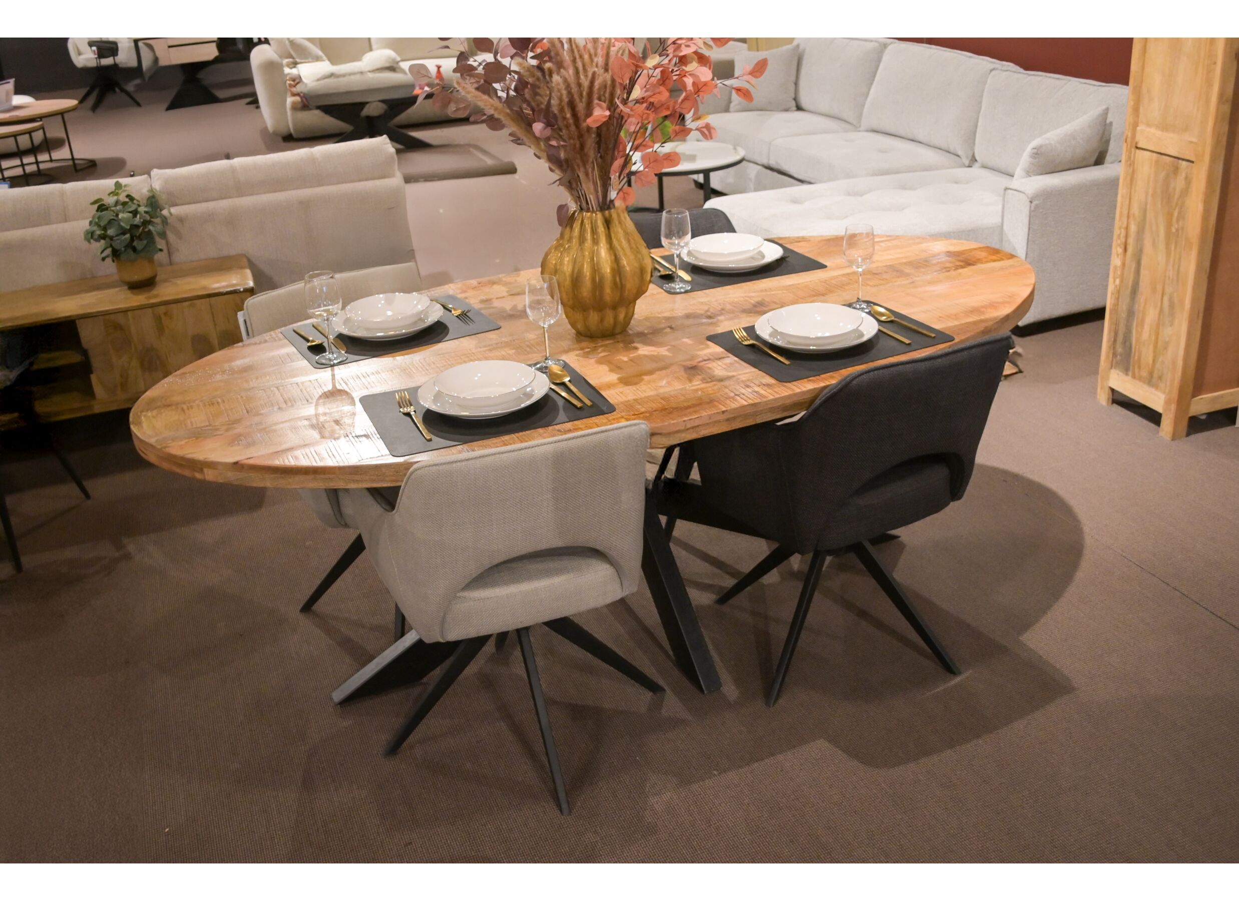 Foto ambiance - Table Andaman 220x110cm - manguier massif - naturel