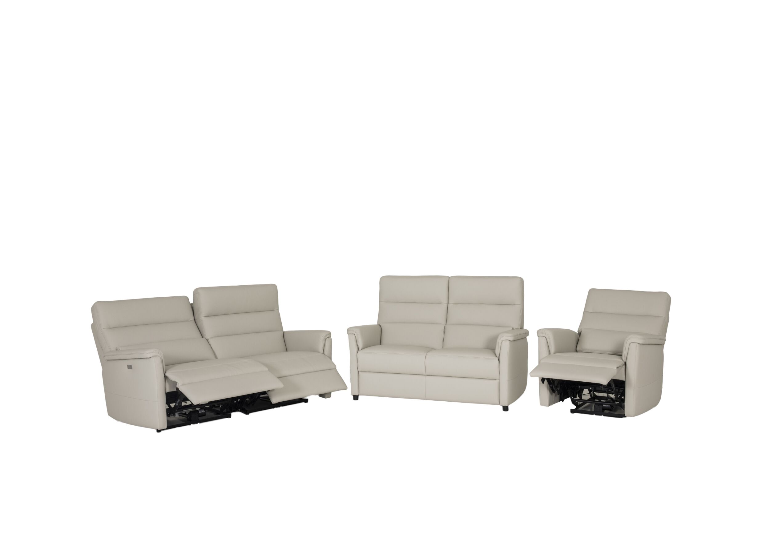 Overzichtsfoto - Zetel Ardo 3+2+1-zit - leder - beige met relax