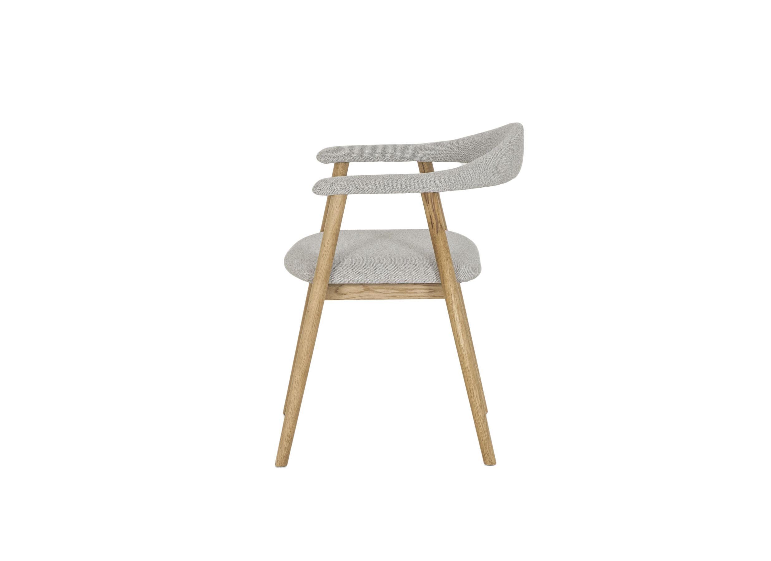 Aperçu - Chaise Herbie 56x55x73cm - chêne massif & tissu - beige