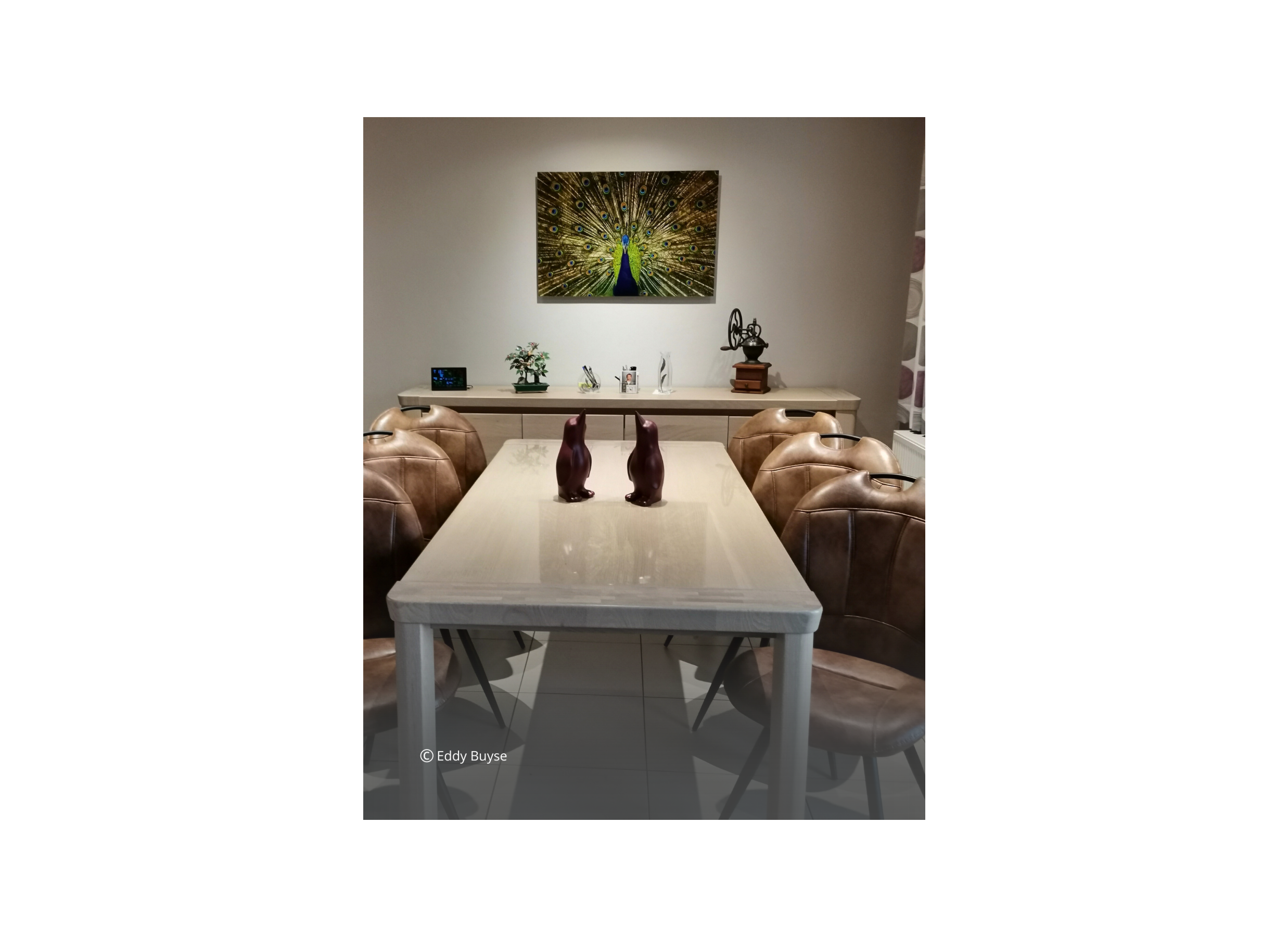 Sfeerfoto - Stoel ST1910 53x66x93.5cm - lederlook - cognac