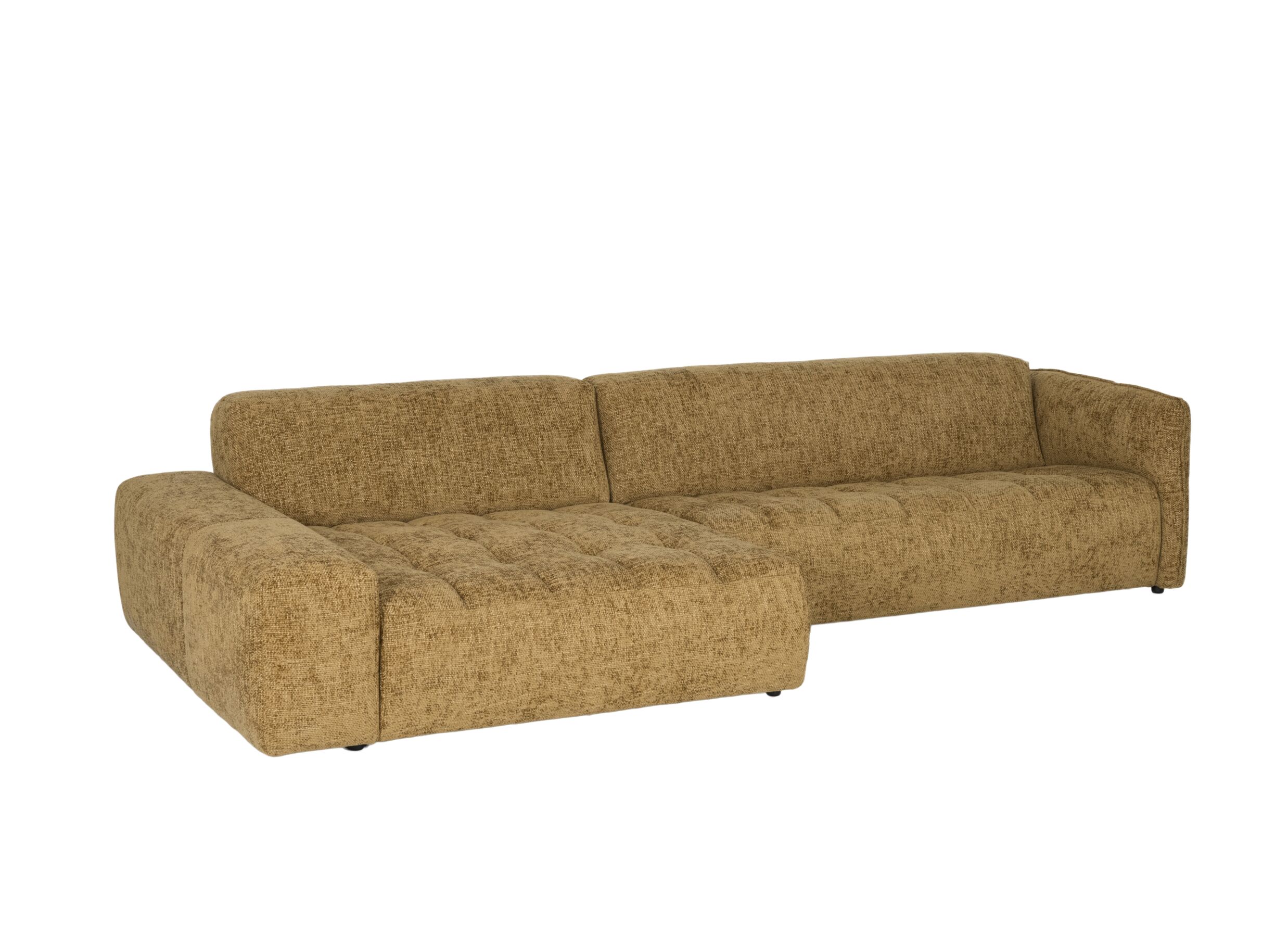 Canapé d'angle Vardy tissu moutarde - Canapé d'angle Vardy 362x173cm - tissu - moutarde