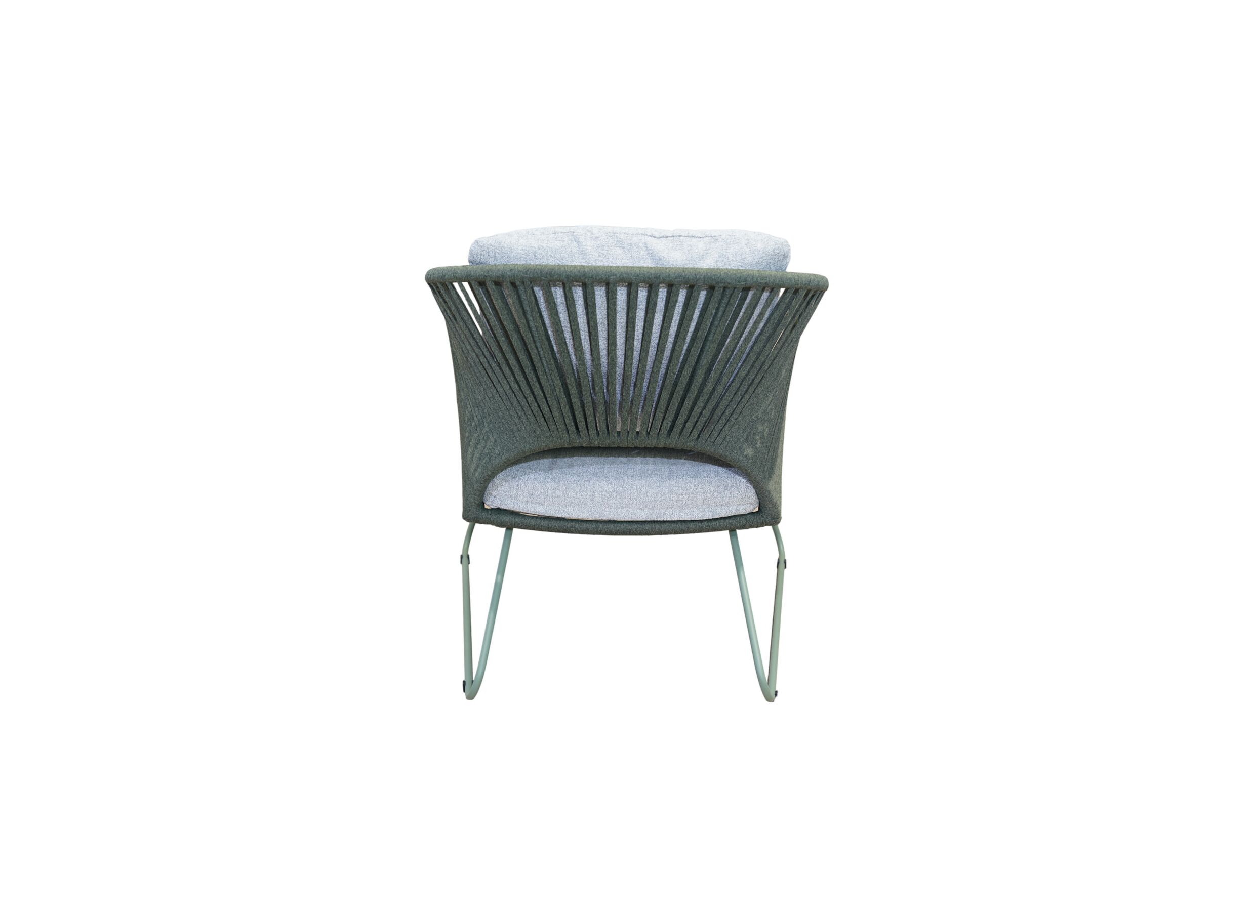 Aperçu - Salon lounge Peacock métal rotin - gris/vert