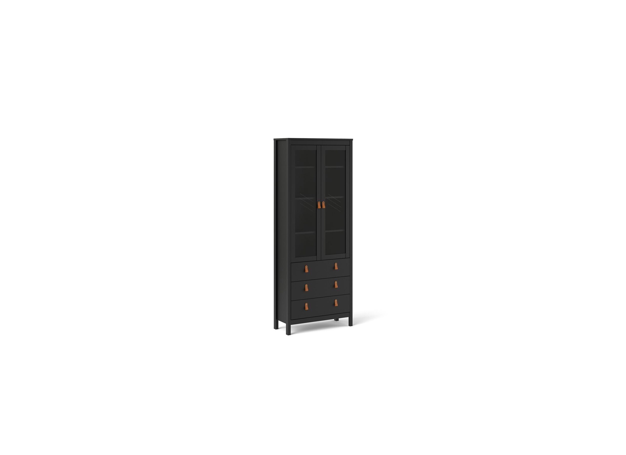 Vitrinekast Madrid 78cm - decor - zwart mat