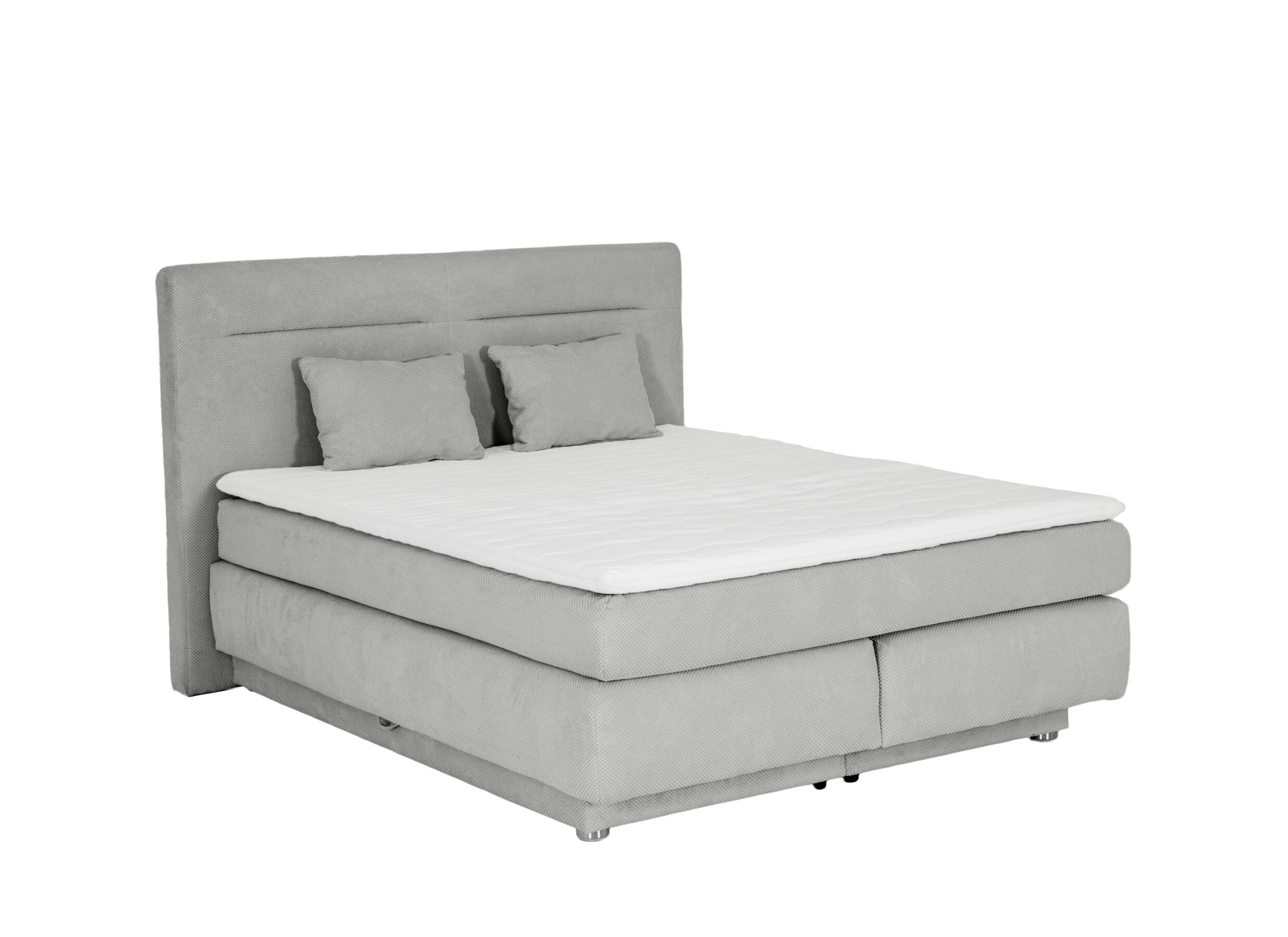 Hoofdfoto - Boxspring Simone 160x200cm - stof - lichtgrijs met opbergruimte