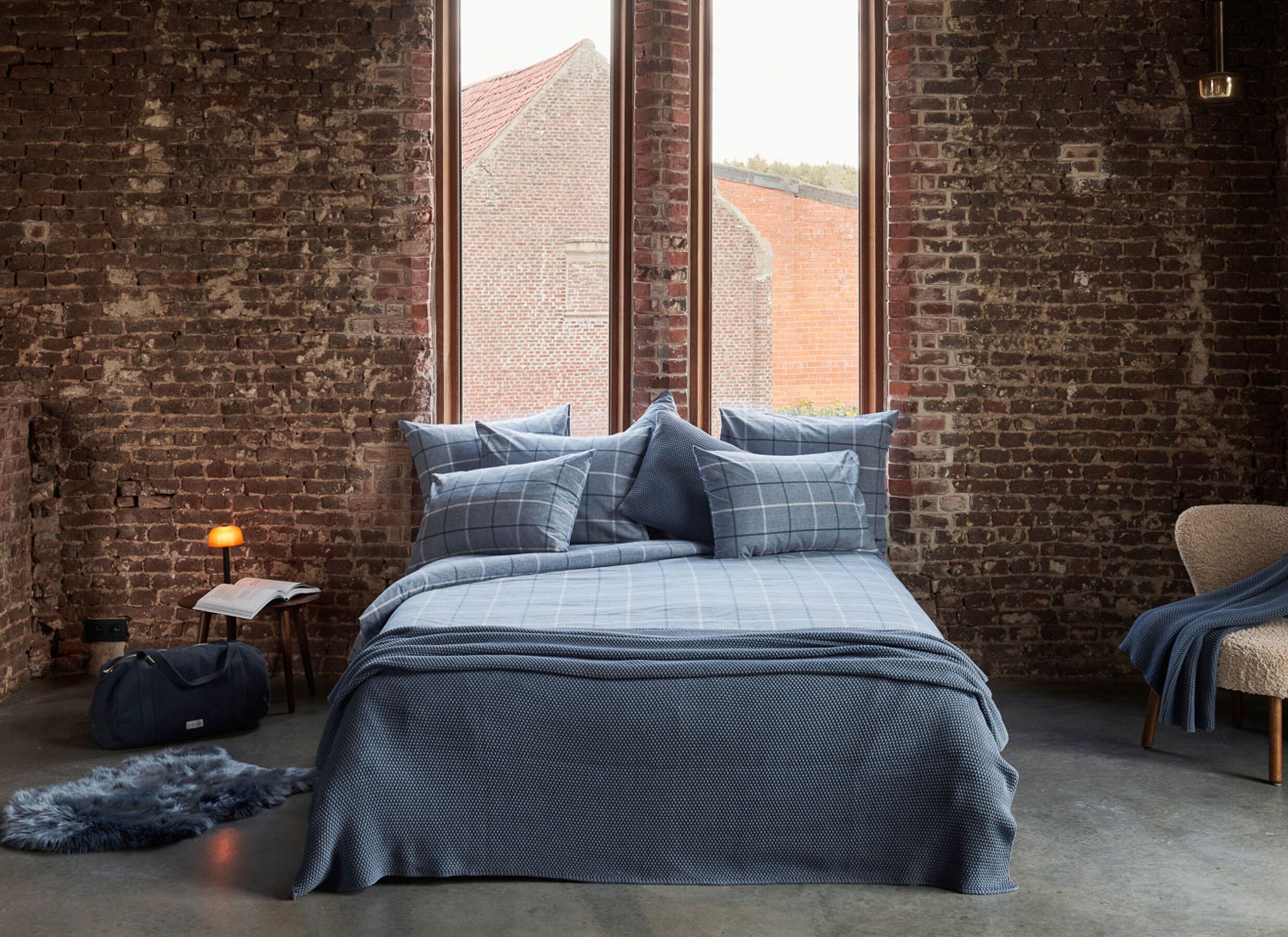 Overzichtsfoto - Dekbedovertrek Joss 240x200/220cm - flanel - blauw