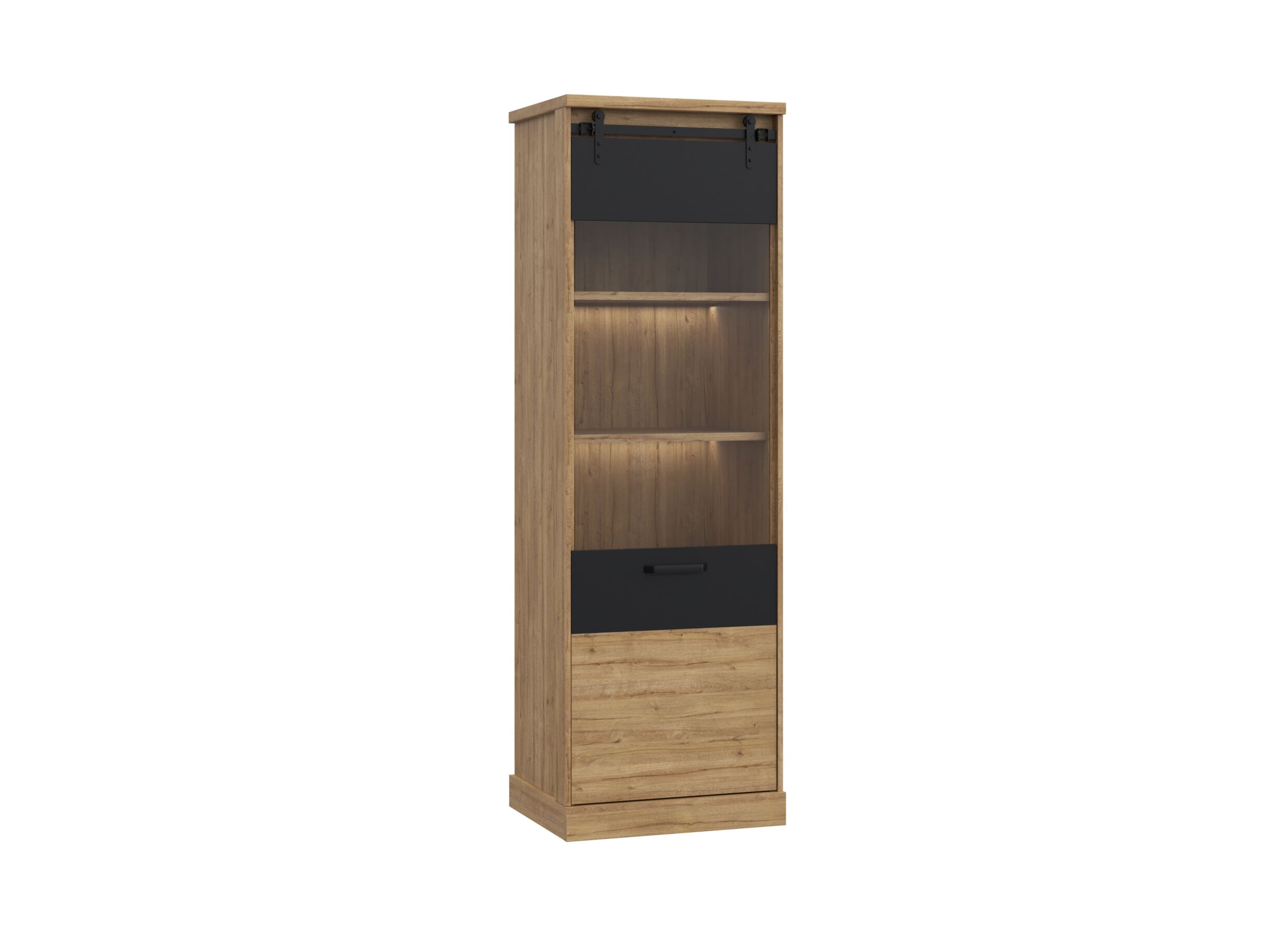 Vitrinekast Kaszimiro 63cm - decor - waterford eik /zwart