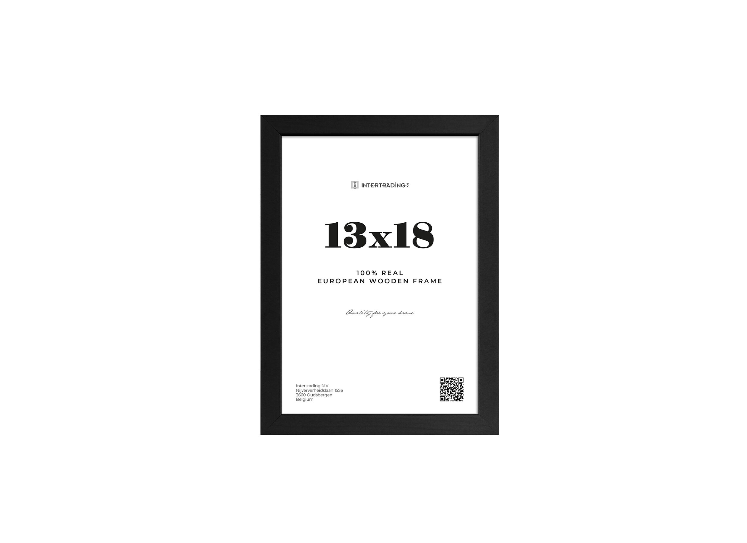 Cadre photo Riga 13x18cm - Cadre photo Riga 18x13cm - bois massif - noir