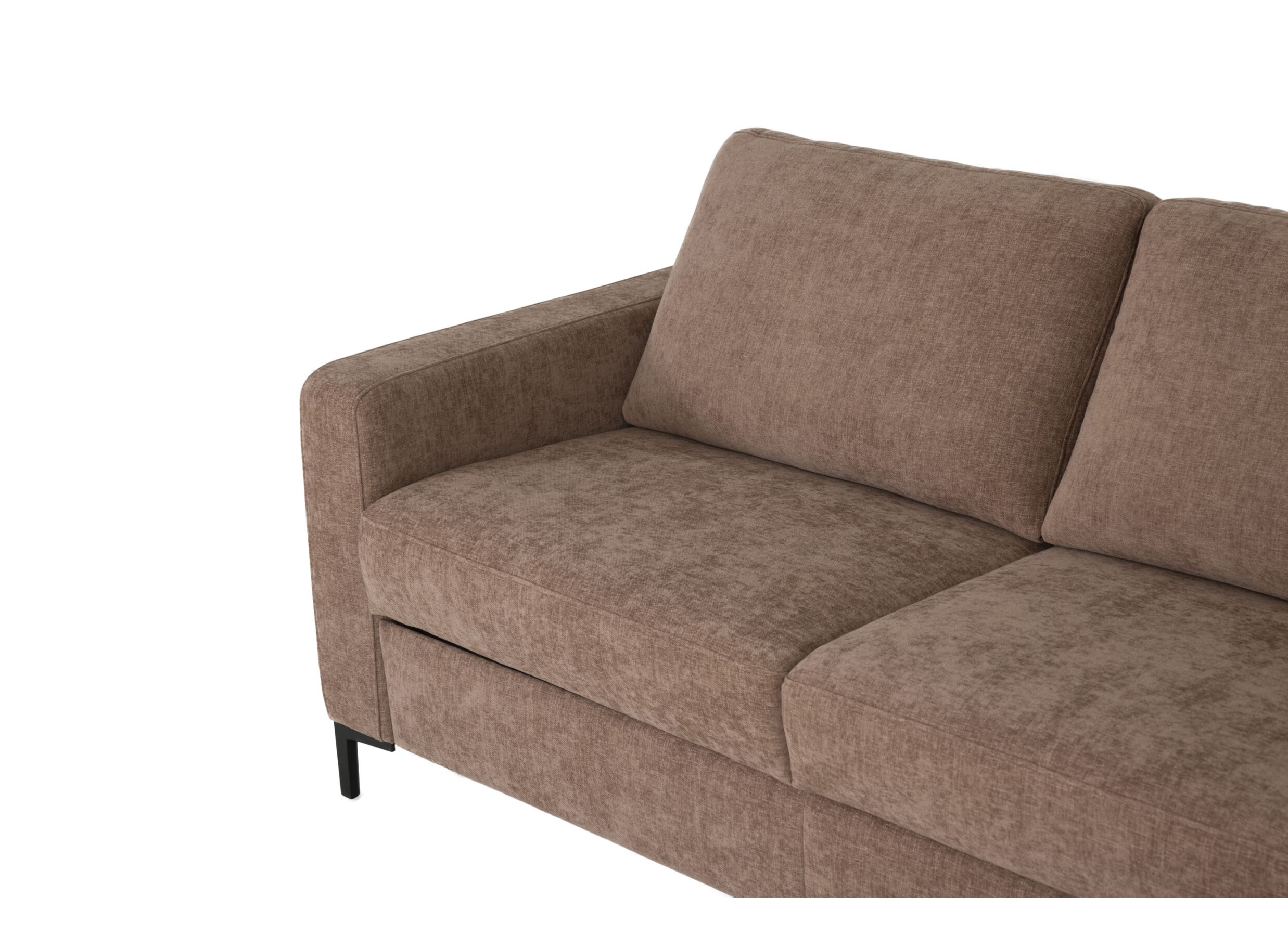 Detailfoto - Hoeksalon Alea 272x178cm - stof - siena met bedfunctie