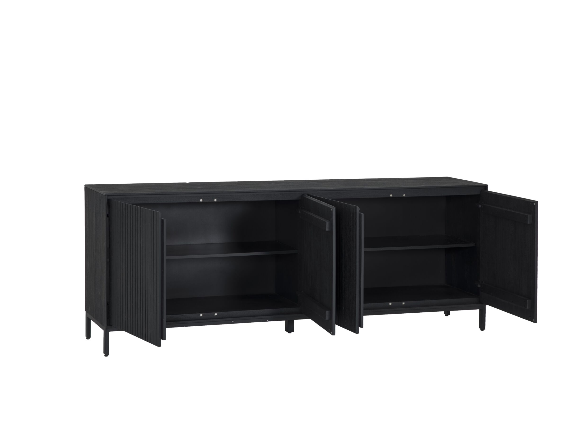Buffet Aquilano 225cm - acacia massif - noir