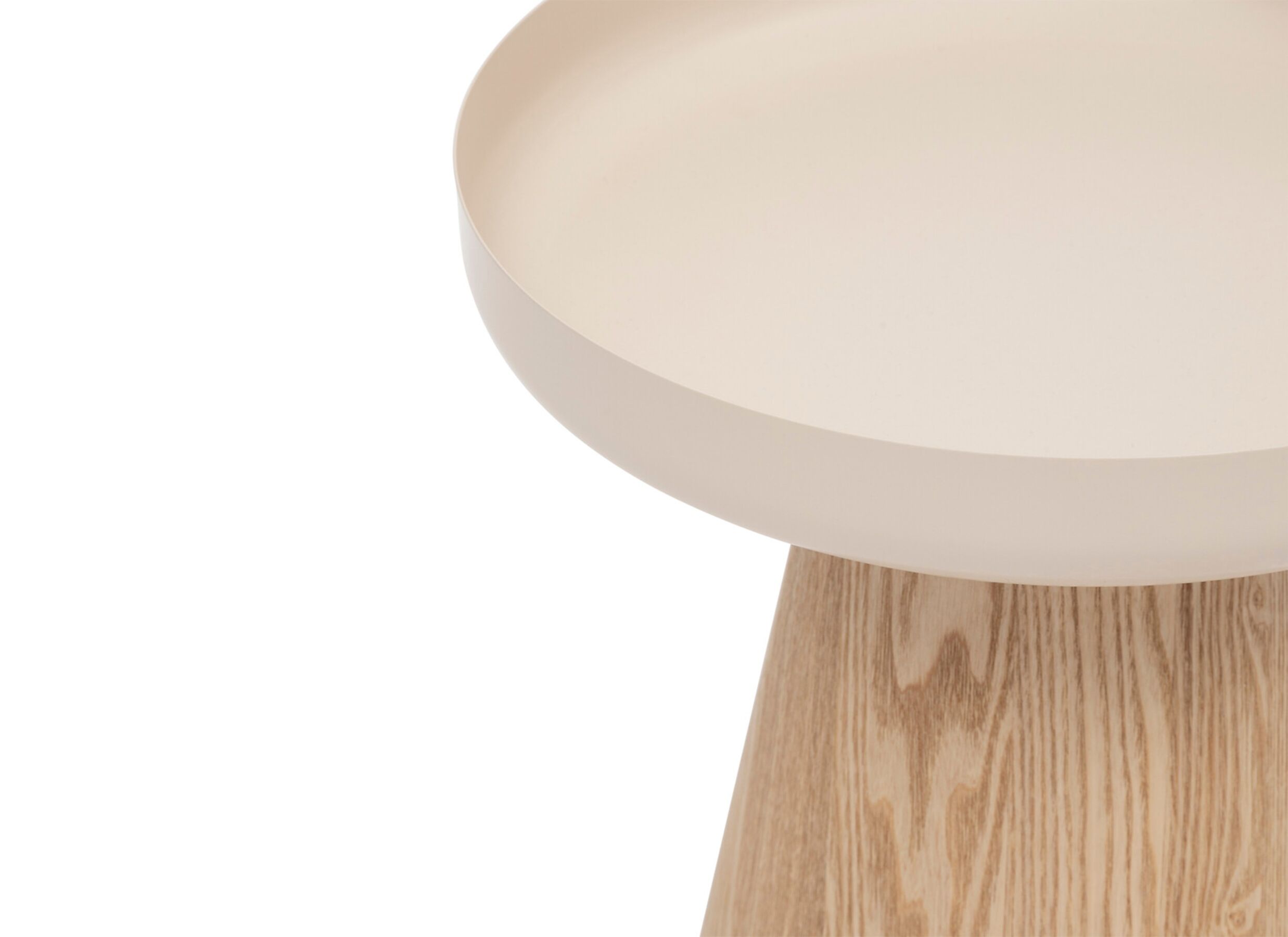 Detailfoto - Bijzettafel Hercyna Ø40 - staal & MDF - beige