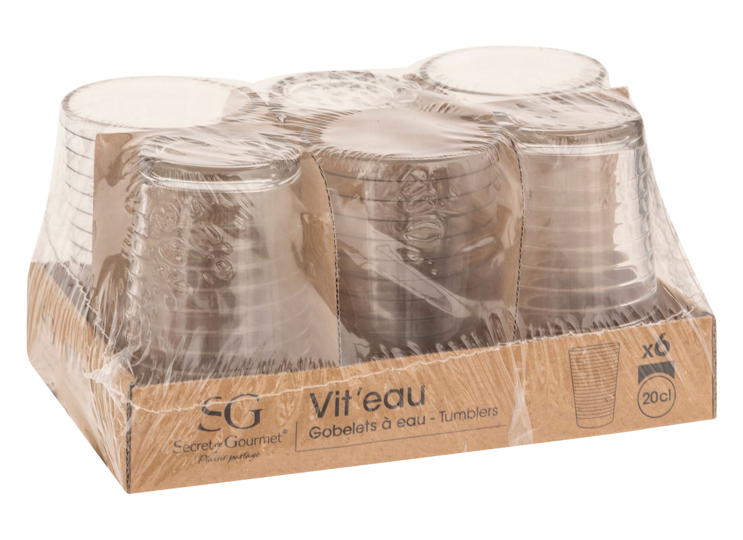 Aperçu - Verre Vit'eau 20cl - verre - transparant lot de 6