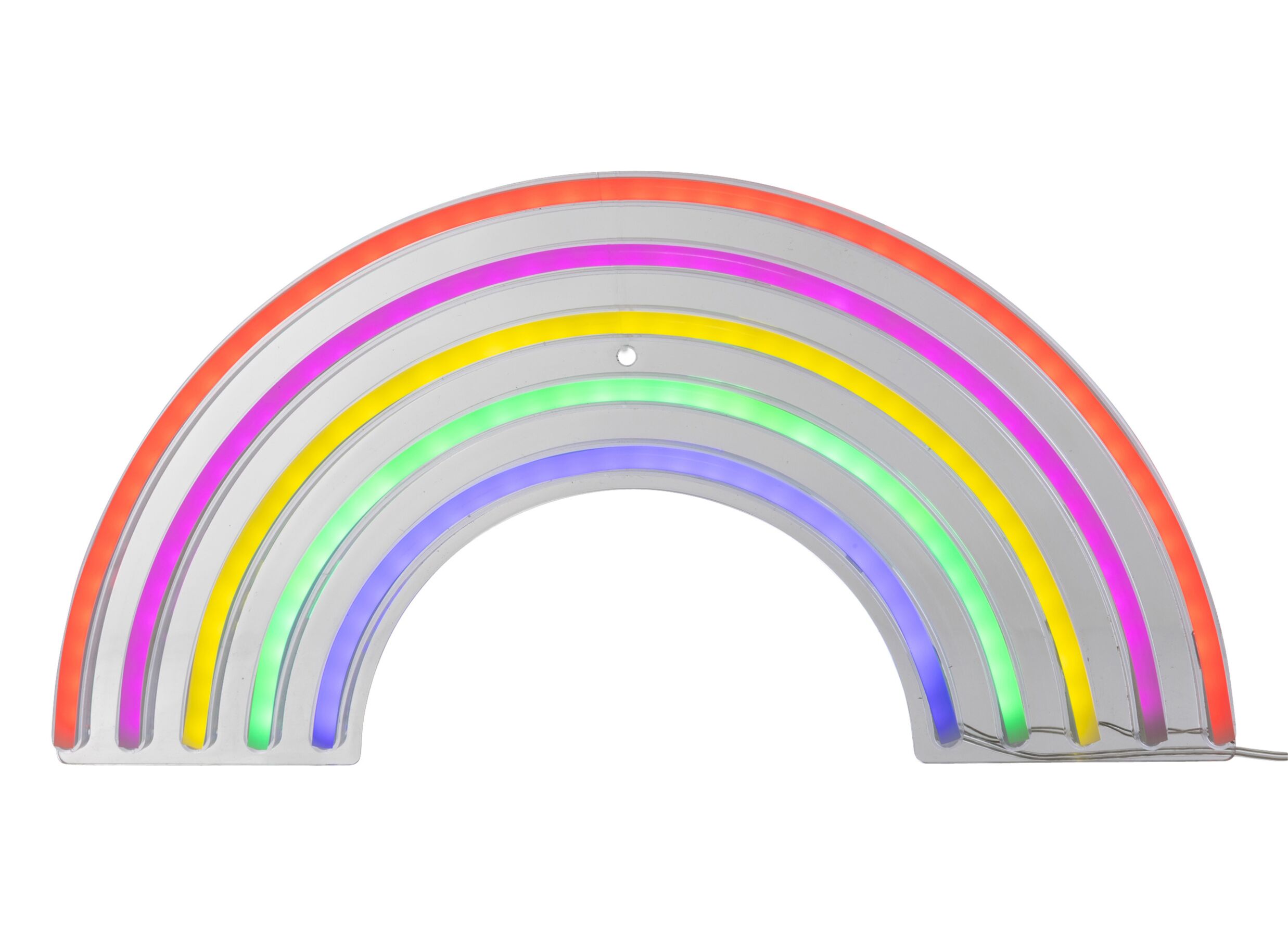 Ledlamp Neon Regenboog 38x19cm - kunststof - multicolor - Ledlamp Neon Regenboog 38x19cm - kunststof - multicolor