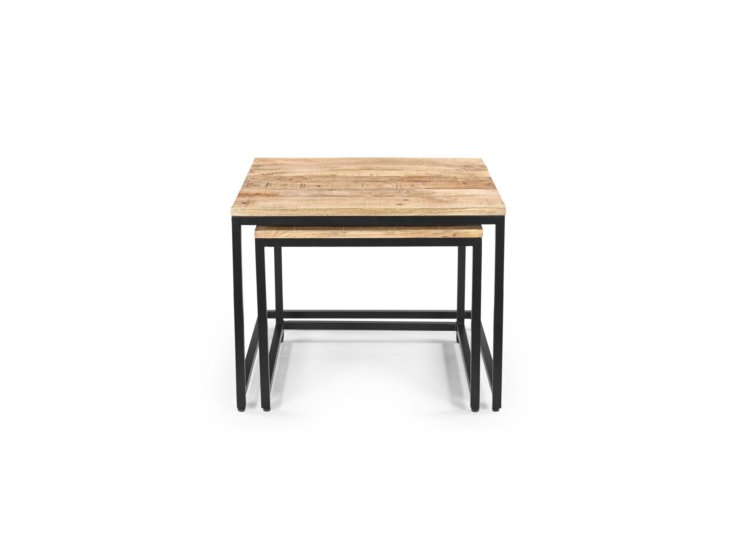 Aperçu - Table d'appoint Lina 60x60cm lot de 2 - bois massif - naturel