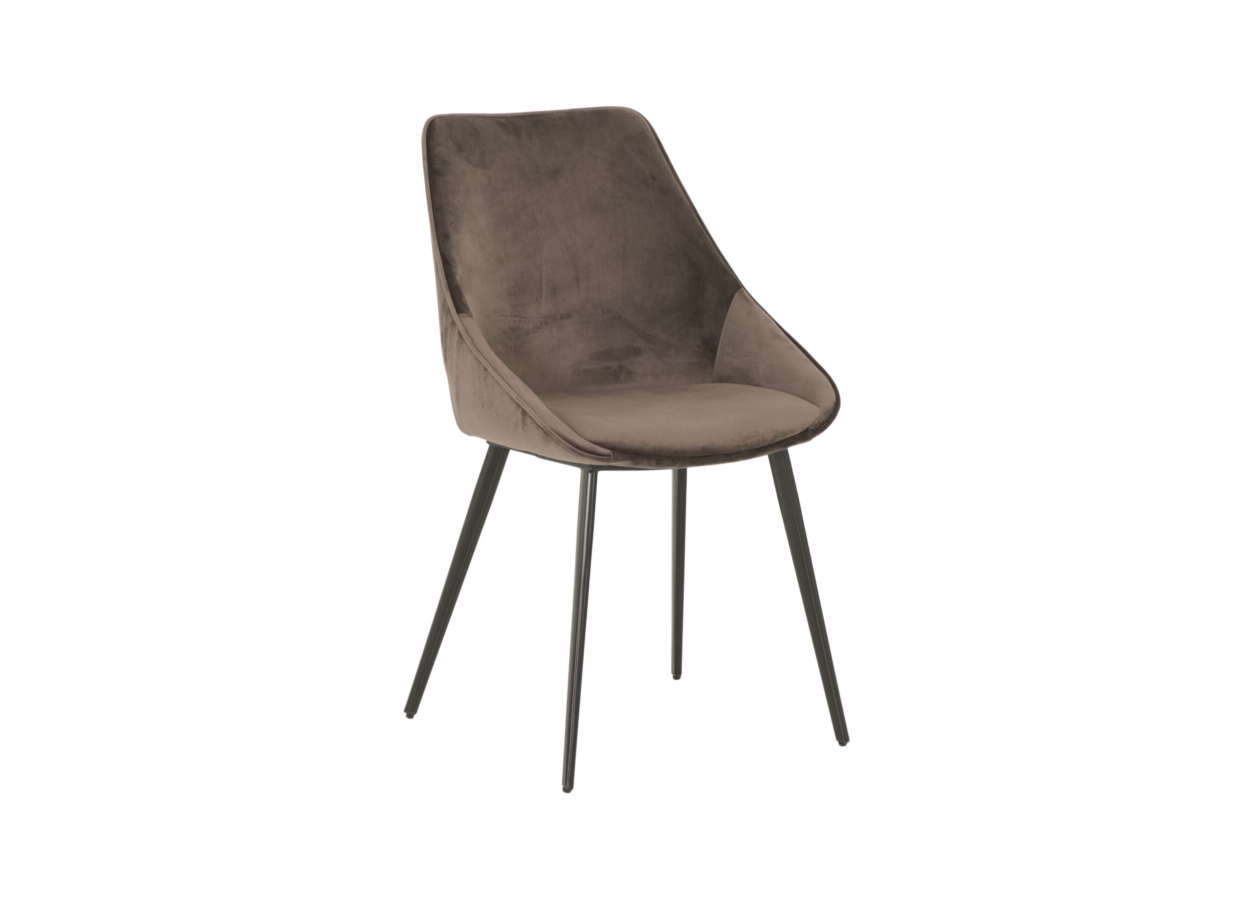 Kuipstoel Cum Laude 48,5x58x85cm - fluweel - chocolade