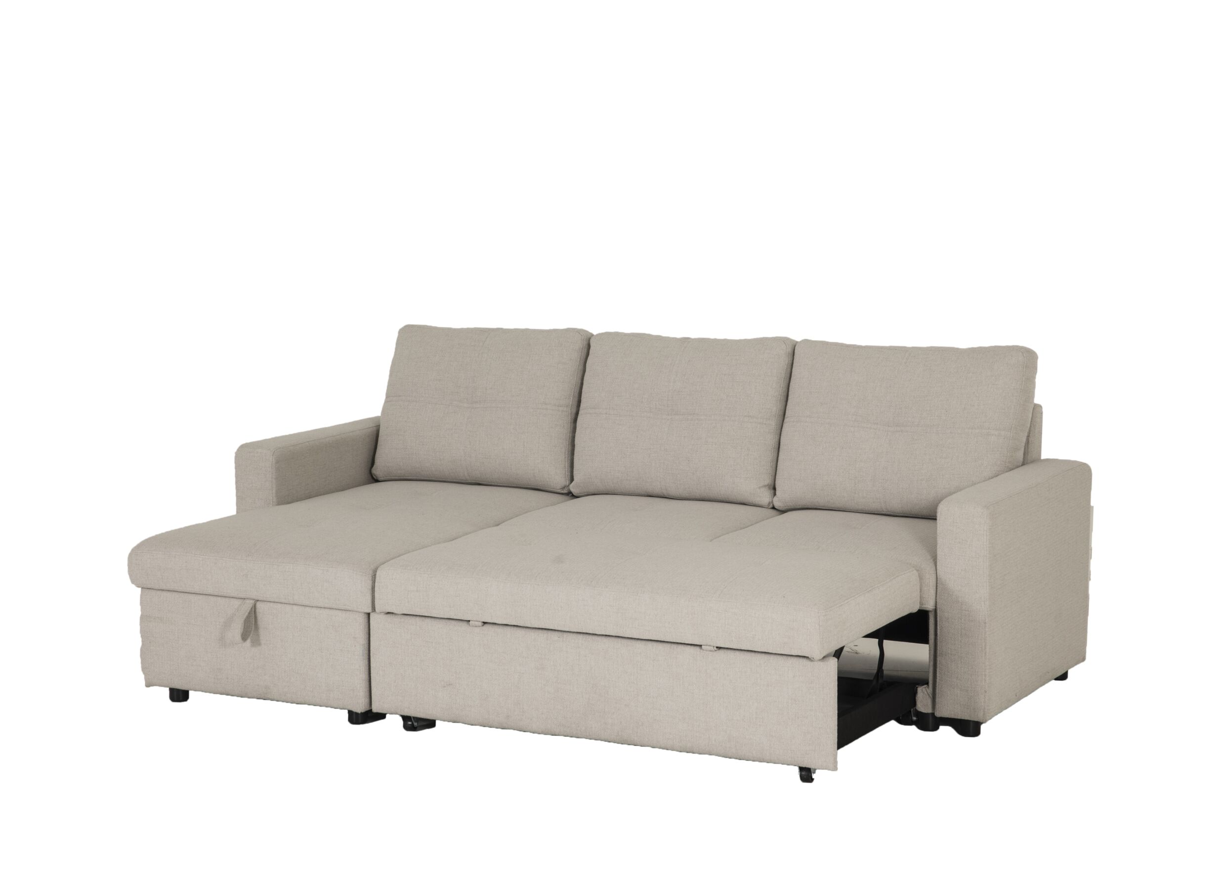 Aperçu - Canapé d'angle Moncada 213x122cm - tissu - beige