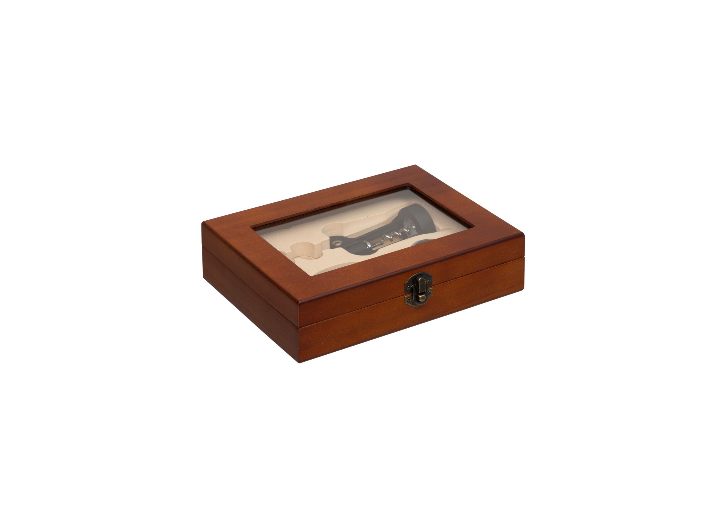 Plus Important - Coffret sommelier Cave 4 pièces 22,3x15,7x6,3cm - bois - marron
