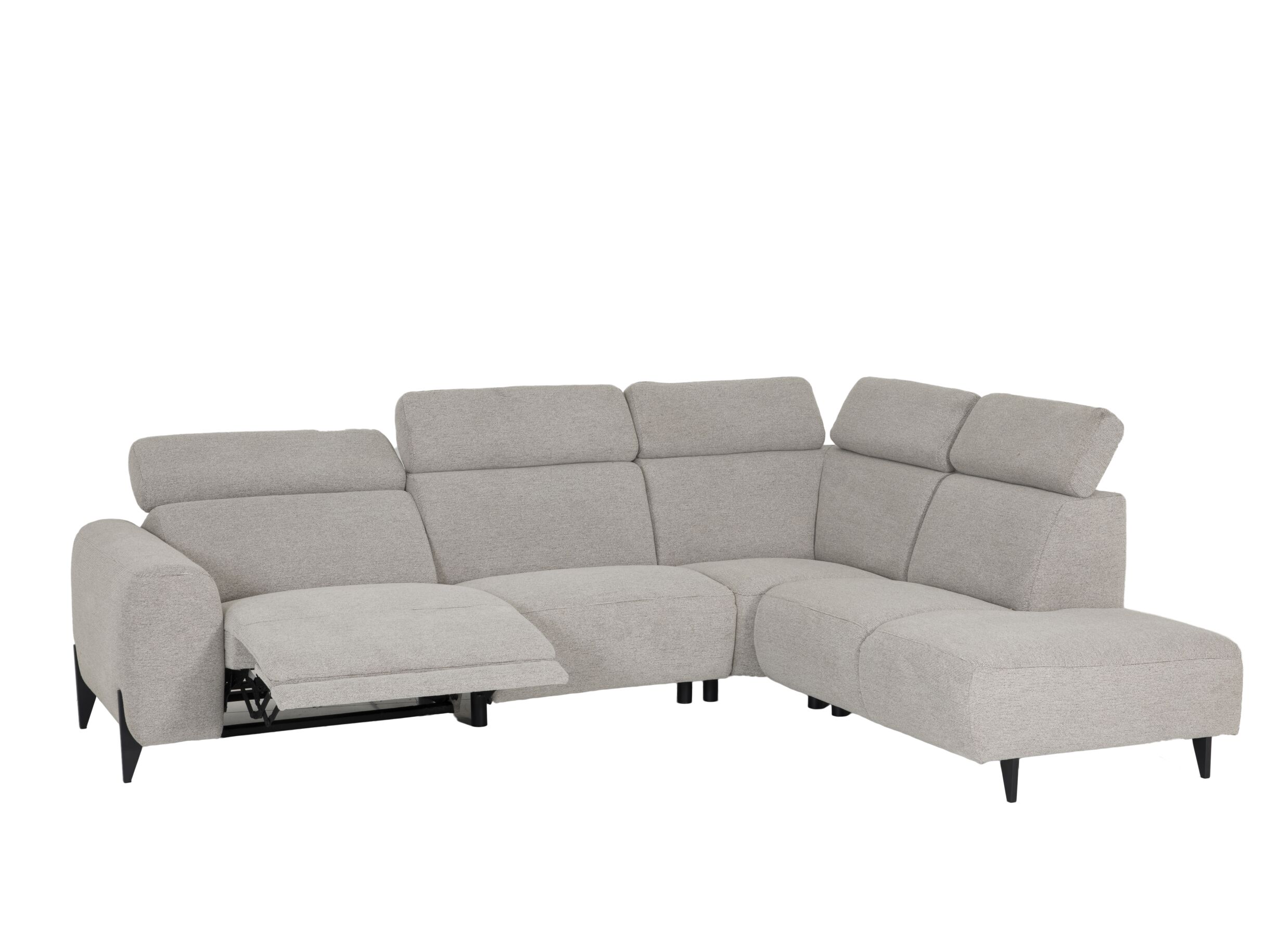 Canapé d'angle Culebra 299x231cm - tissu - beige avec relax