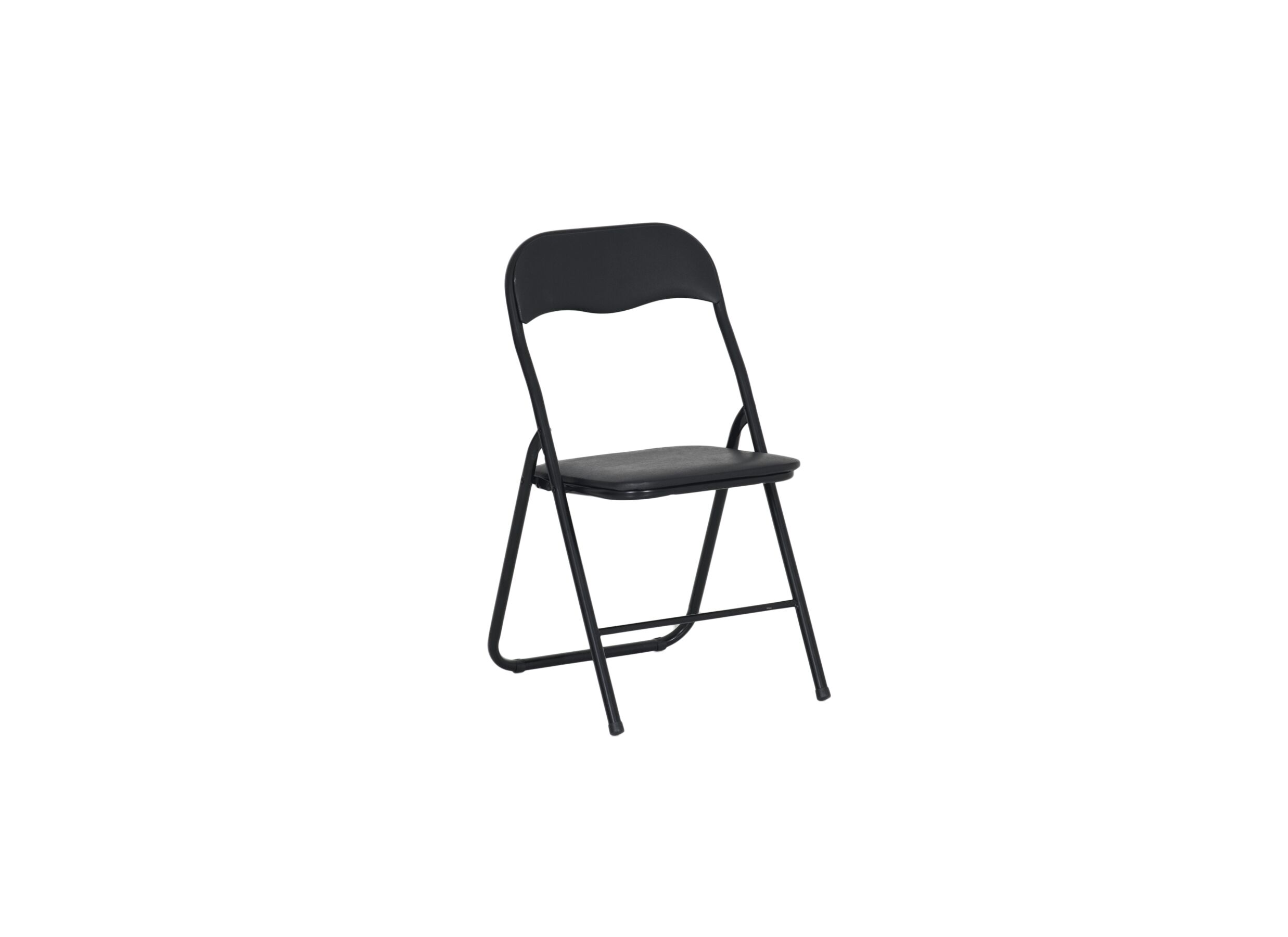 Klapstoel Modulo 44x48x80cm - lederlook & metaal - zwart - Klapstoel Modulo 44x48x80cm - lederlook & metaal - zwart