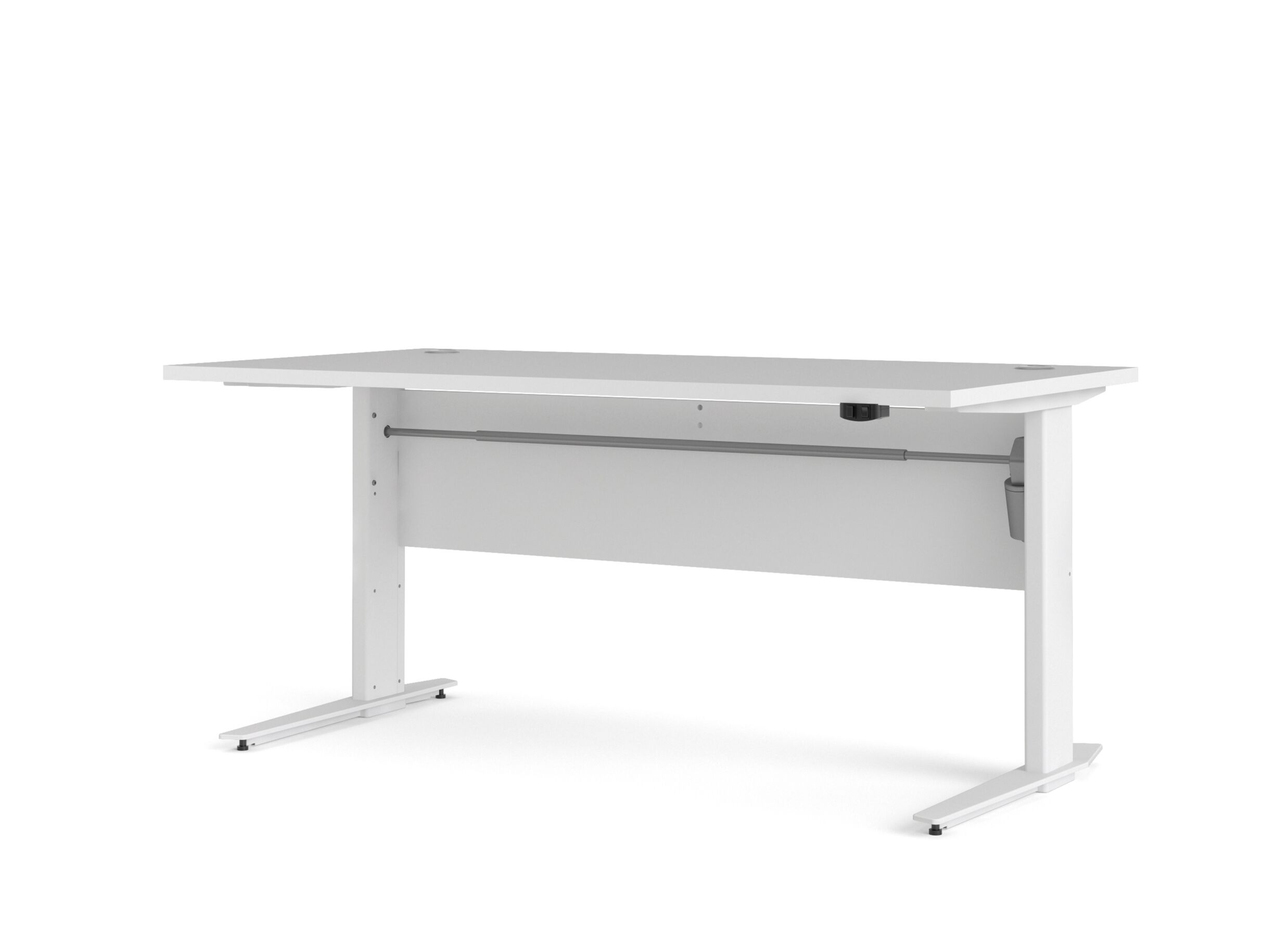 Bureau Prima 150x80x66cm - melamine & metaal - wit in hoogte verstelbaar