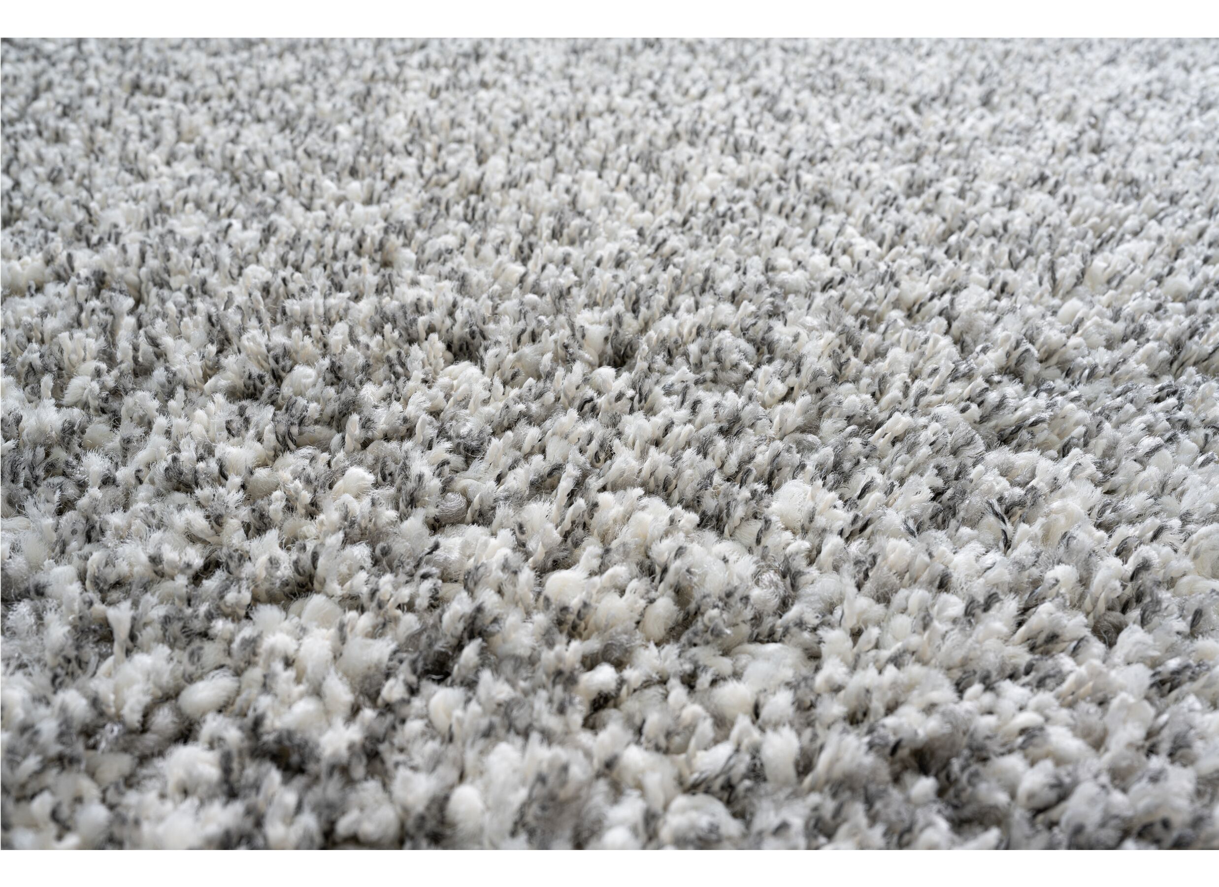 Tapijt Twister 65x130cm - polypropyleen - wit & zilver