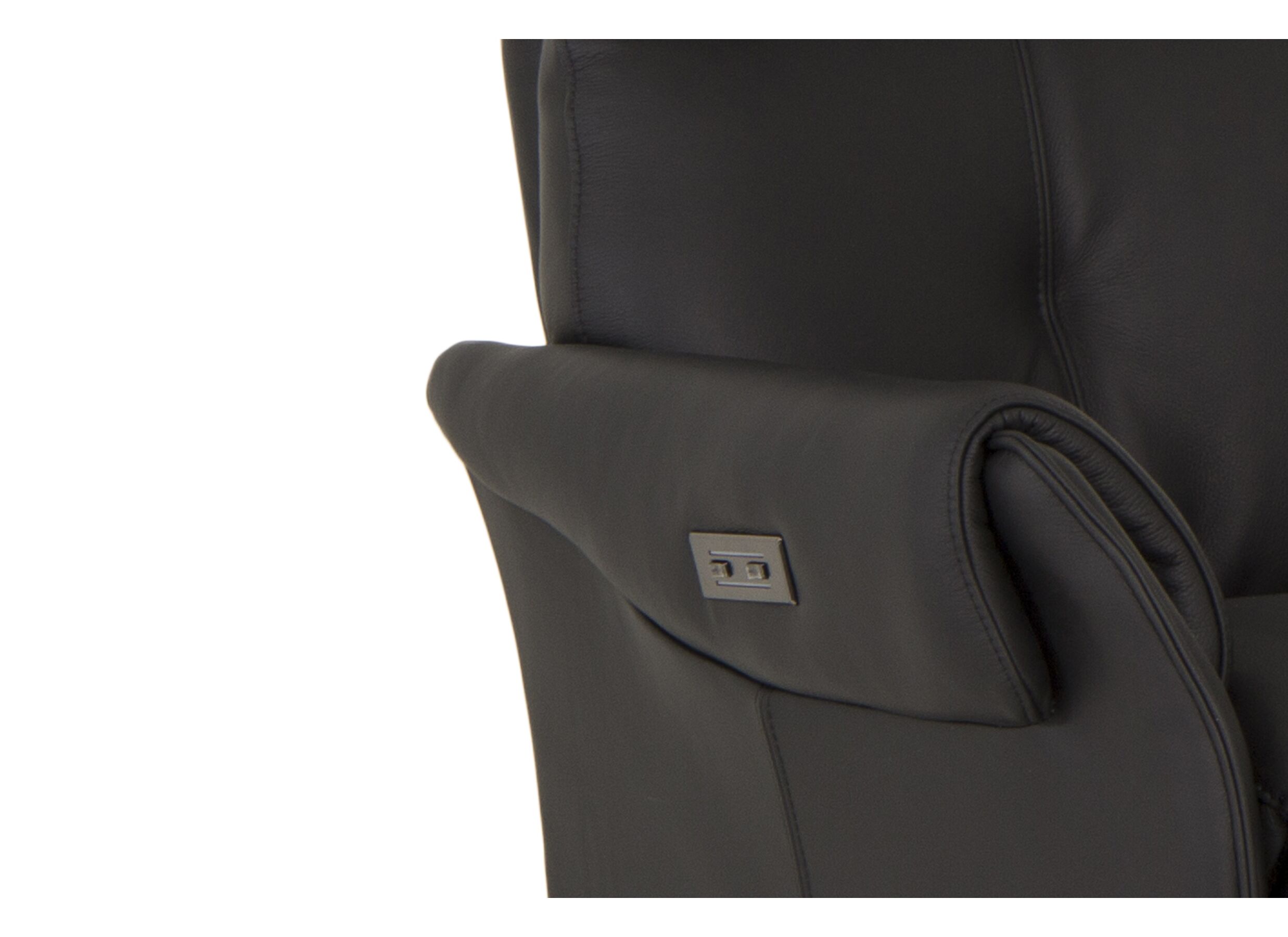 Detail - Fauteuil relax Yup électrique - cuir - noir