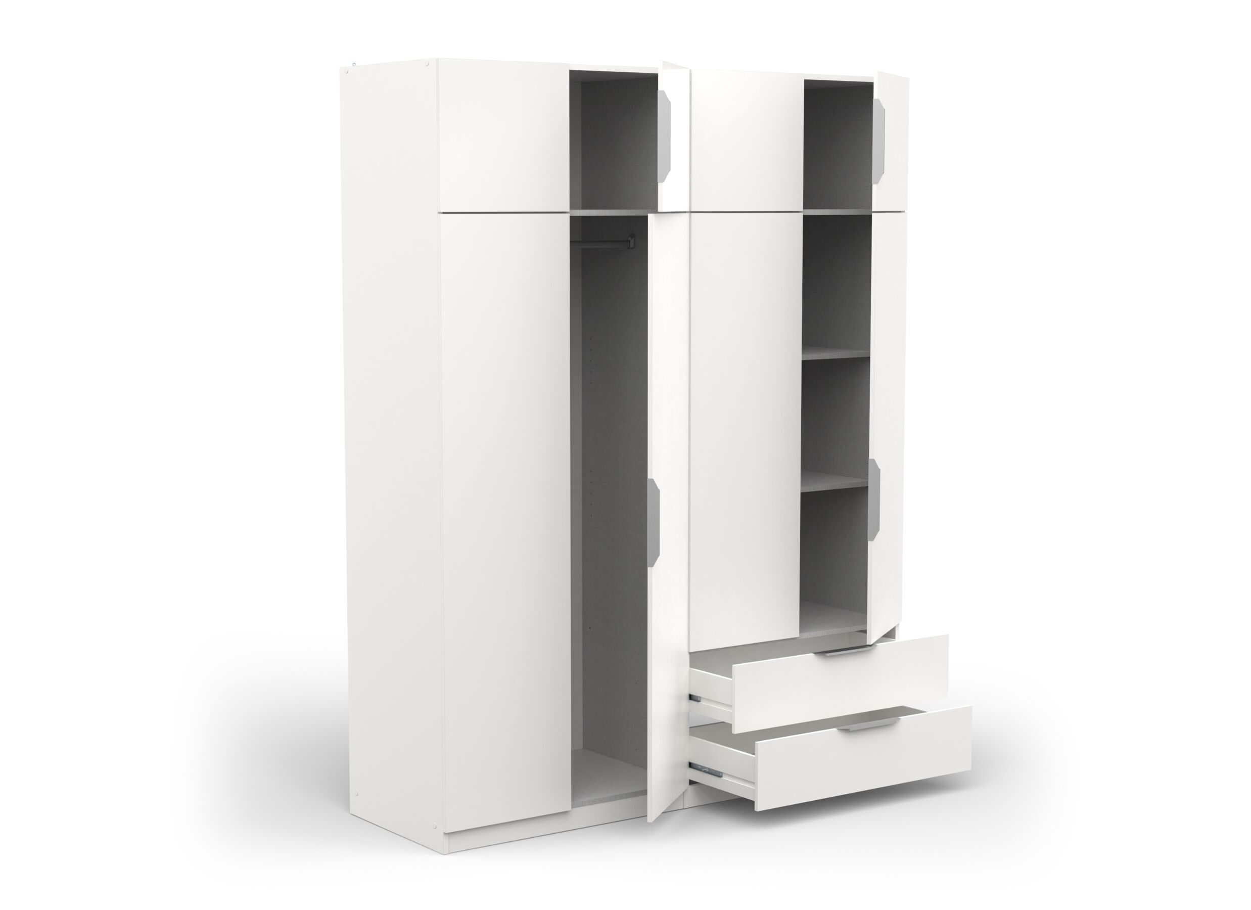 Kleerkast Ghost 157cm - decor - wit