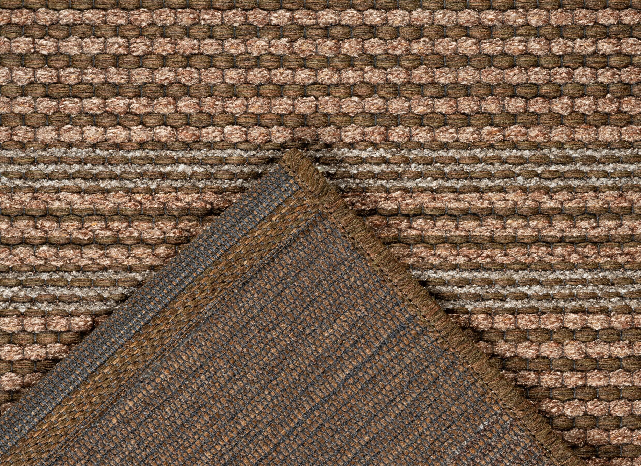 Detail - Tapis Makabi 240x340cm - polyester & polypropylène - marron