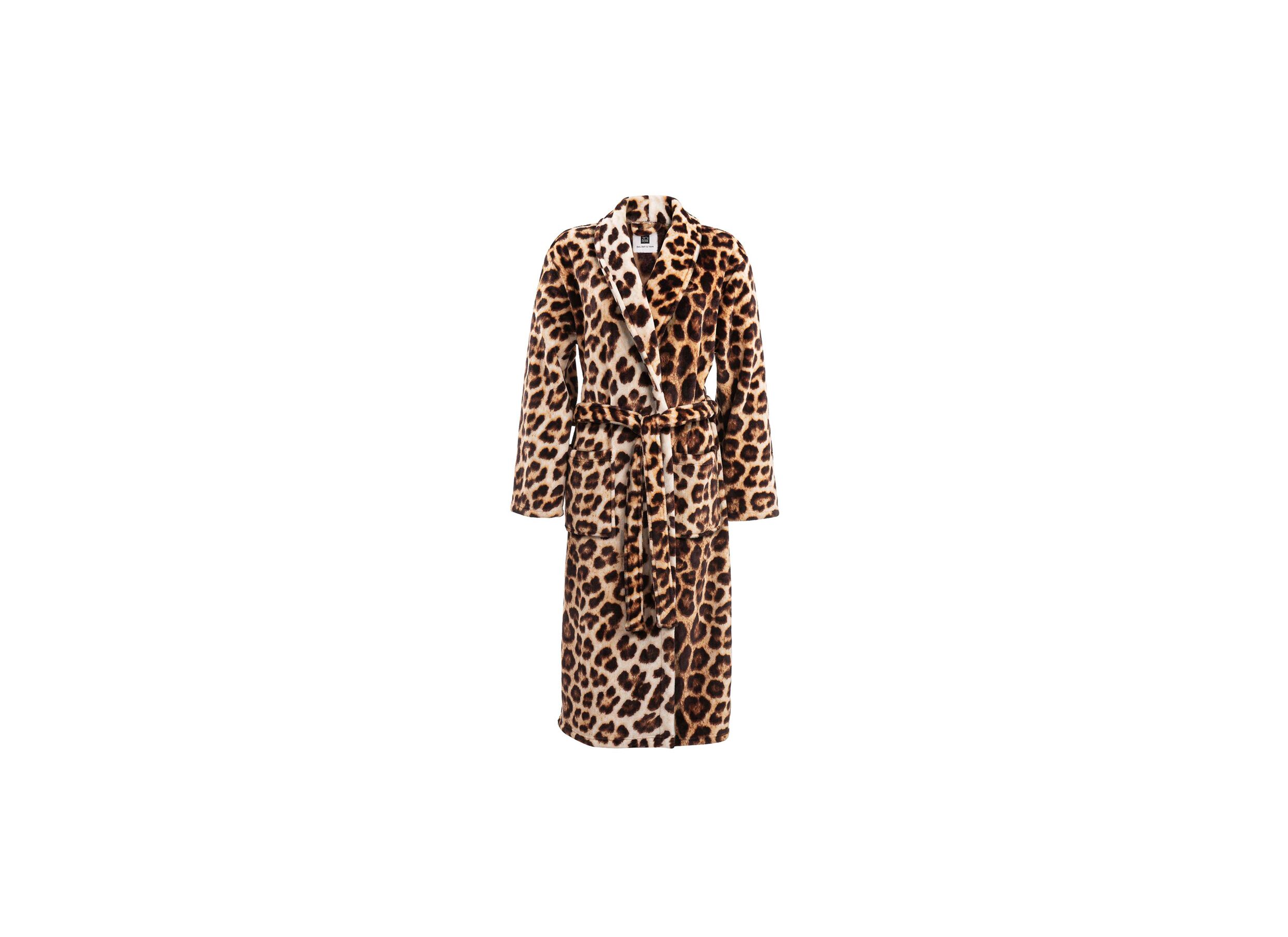 Badjas XL fleece leopard