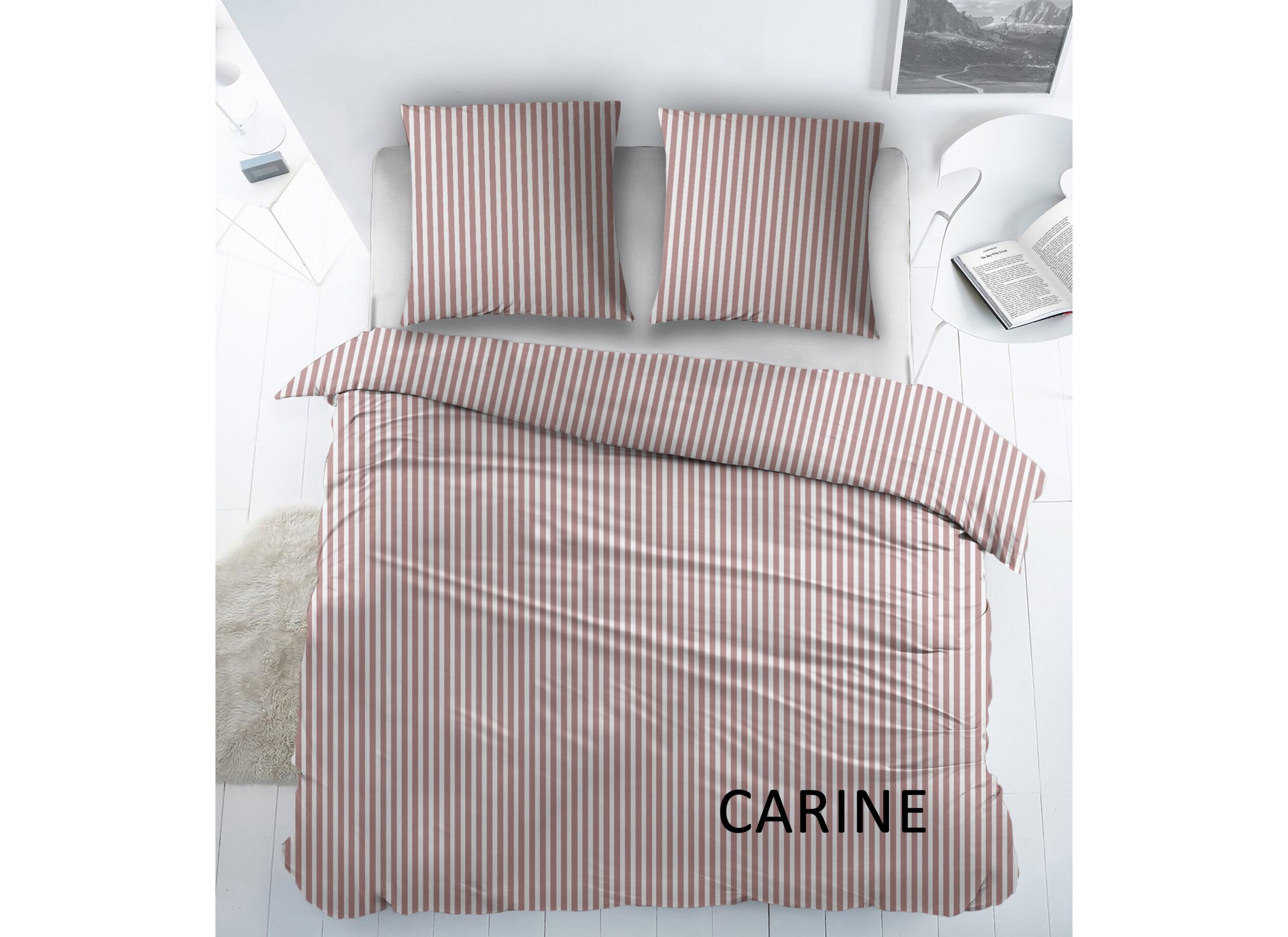 Dekbedovertrek Carine 140x220cm - katoen - roze - Housse de couette Carine 140x220cm - coton - rose