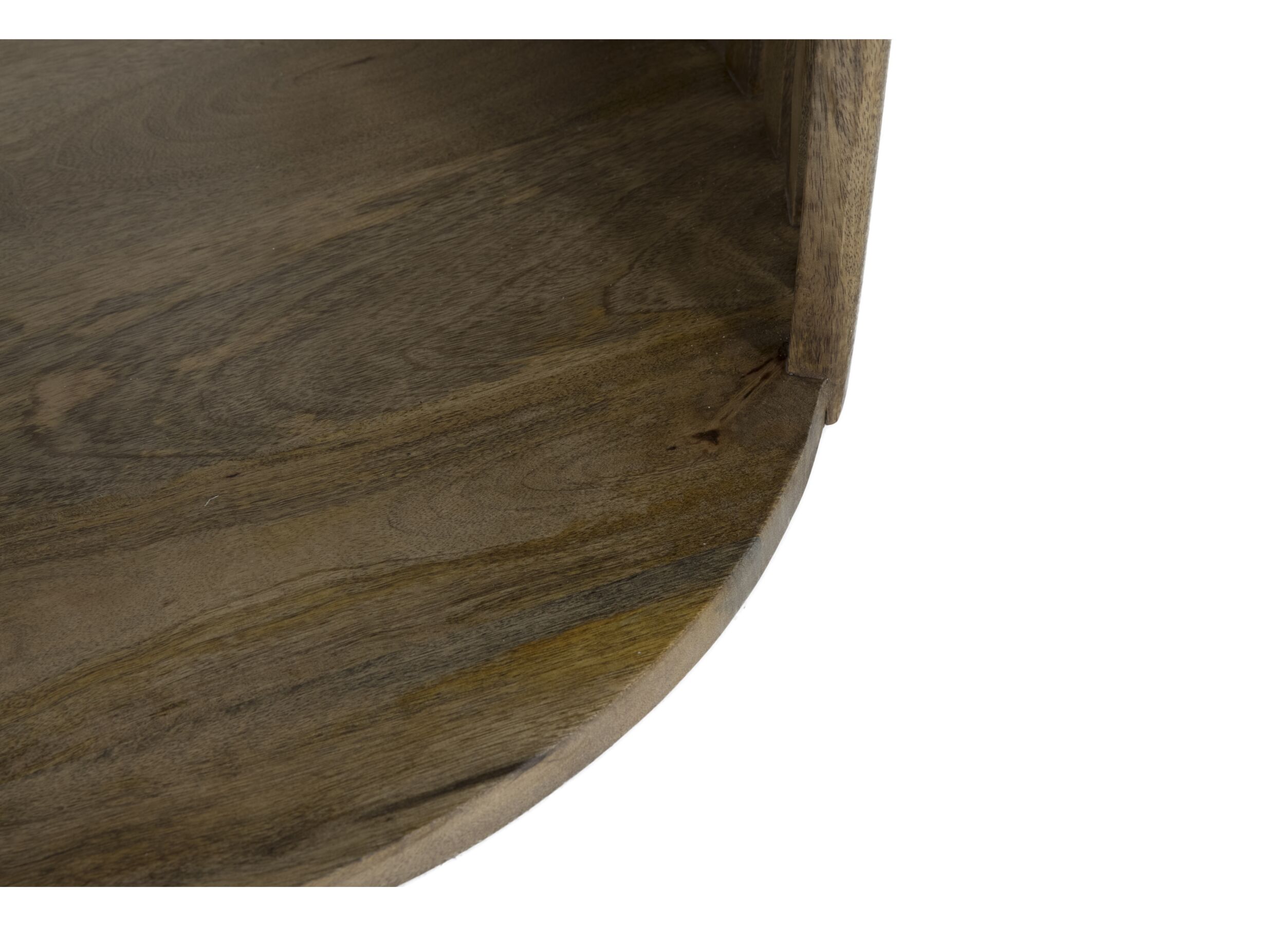 Table basse Solara bois massif ronde avec rangement