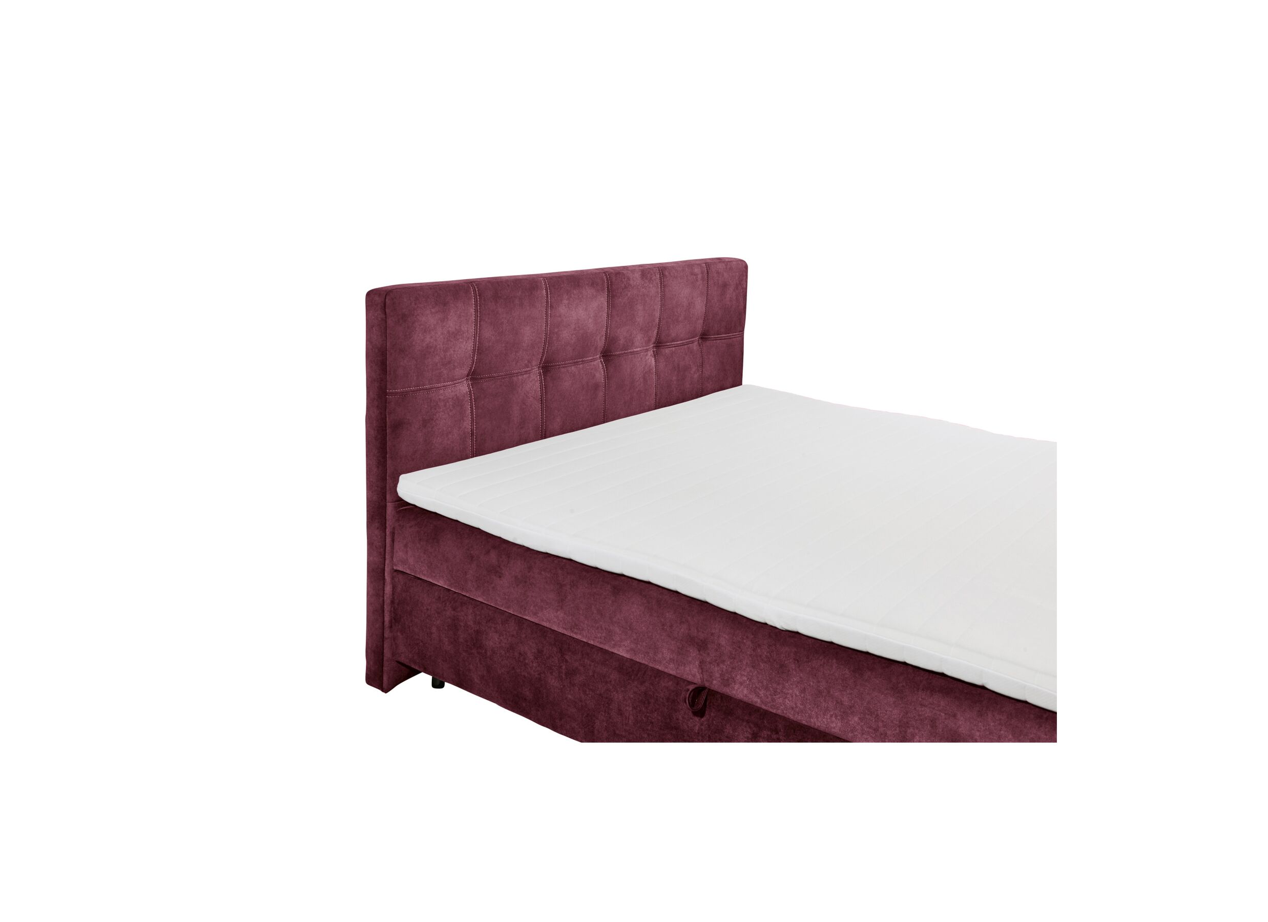 Detail - Lit box Valetta 180x200cm avec rangement tissu bordeaux