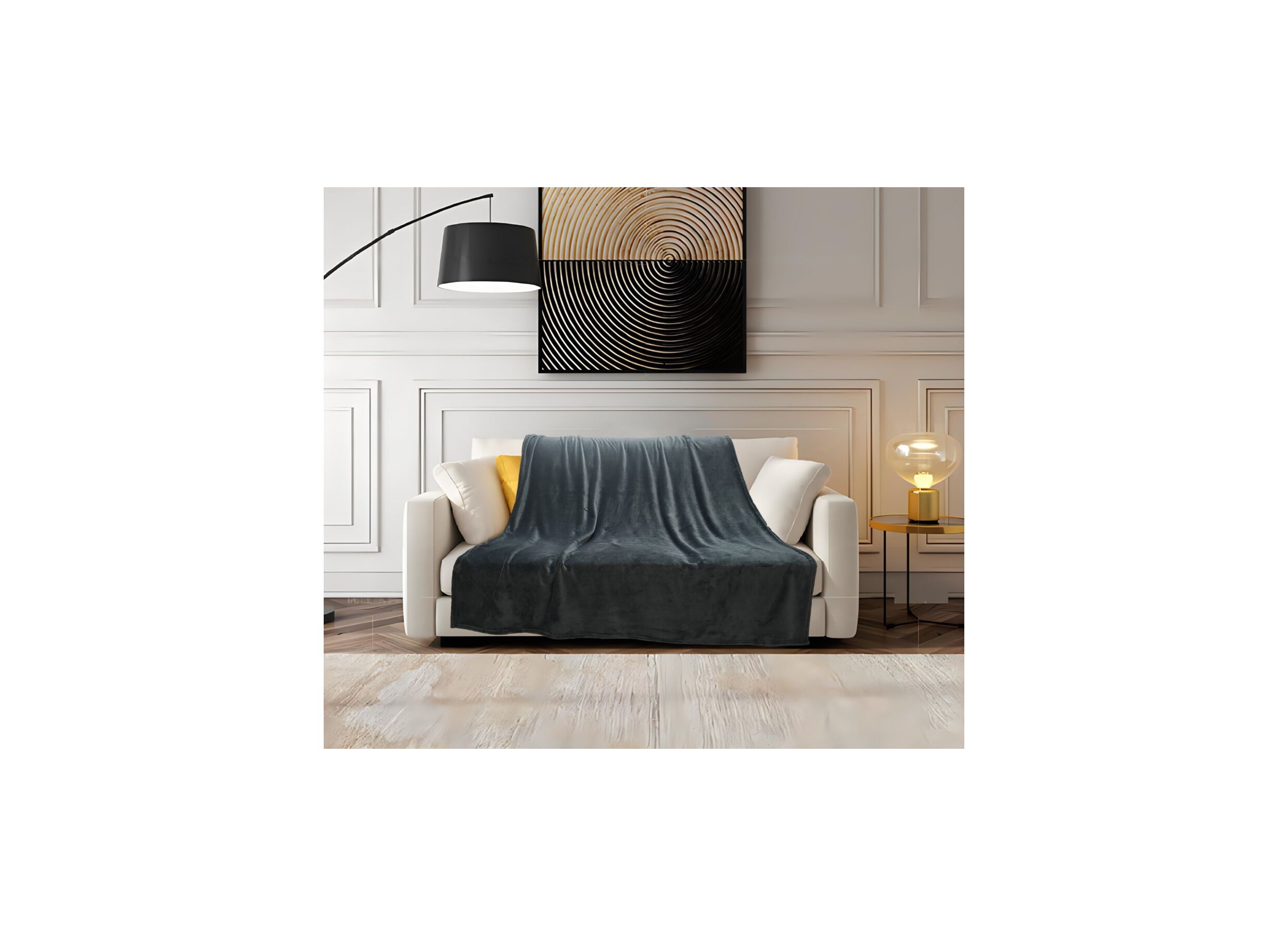 Sfeerfoto - Plaid 150x200cm microvezel antraciet