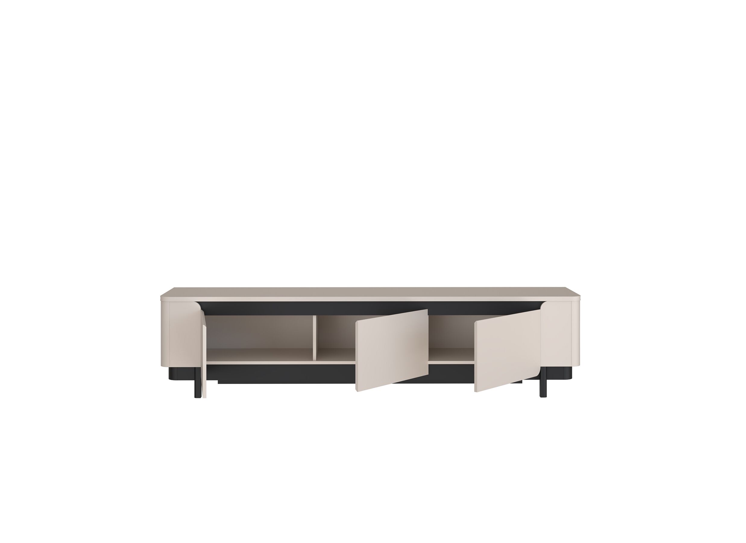 Tv-meubel Vodol 205cm - meubelplaat - zand/zwart