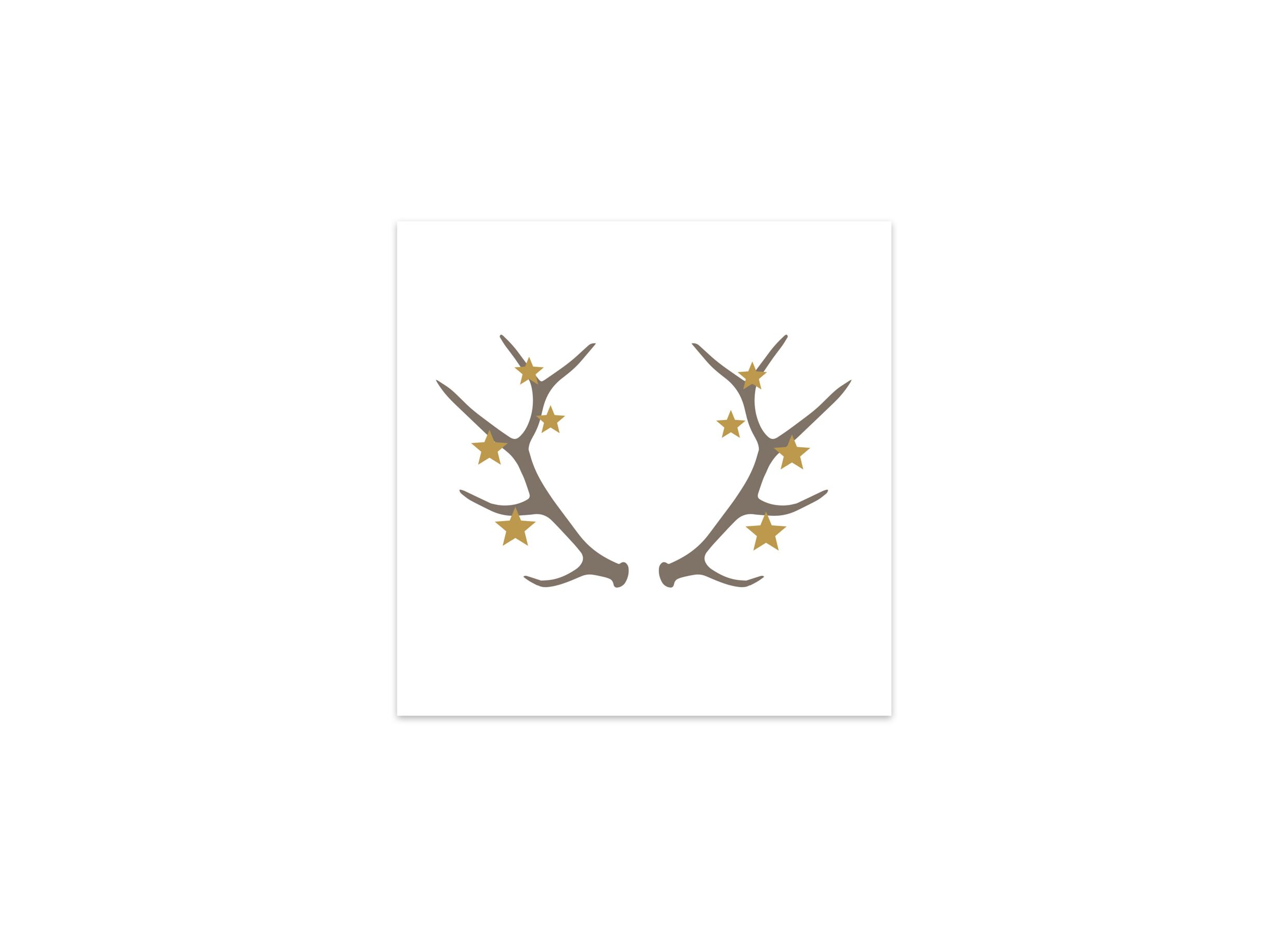 Hoofdfoto - Serviette Winter Antler 33x33cm - papier - wit/bruin 20 stuks