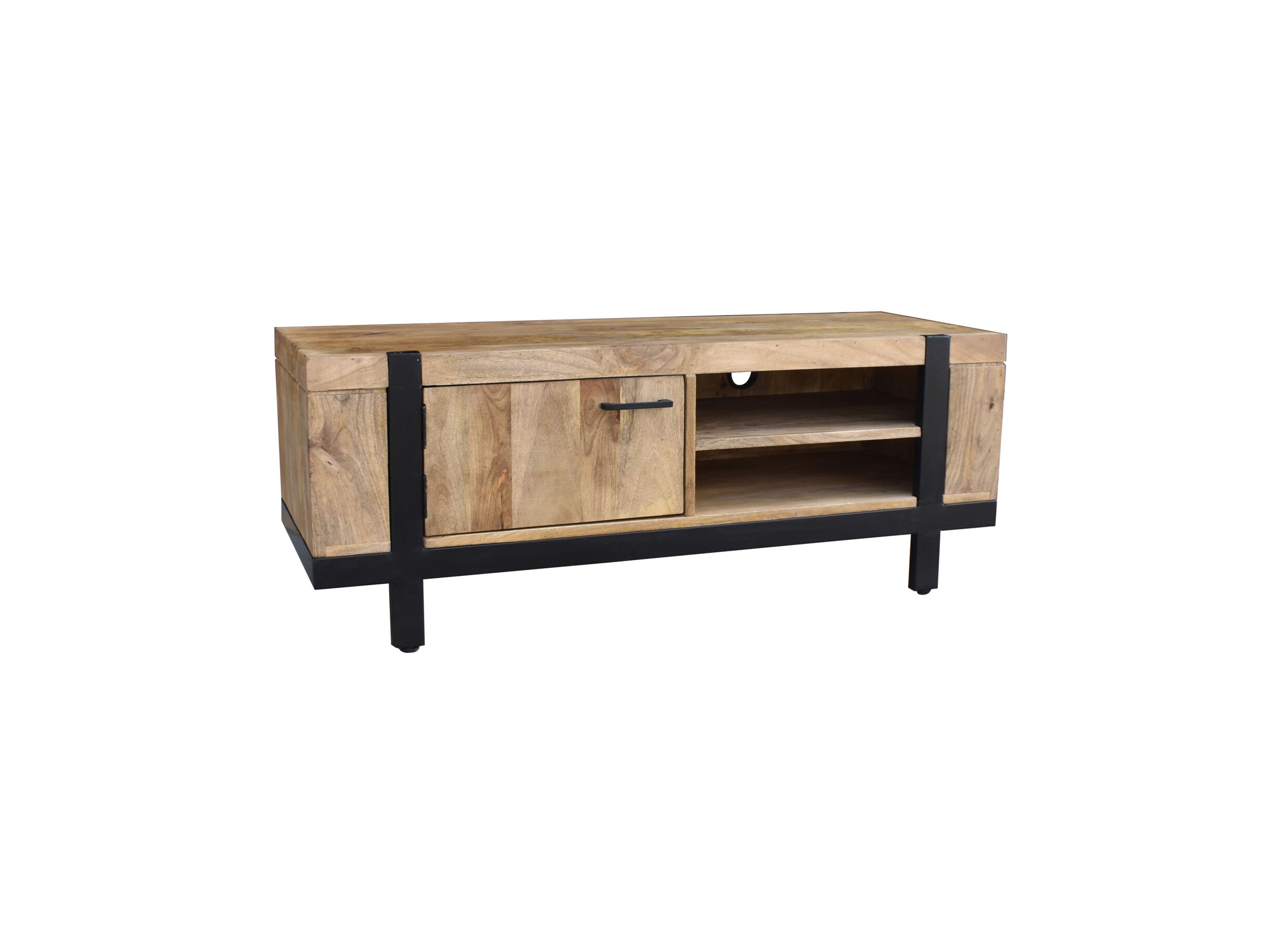 Tv-meubel Chaparral 125cm - mango massief - naturel & zwart