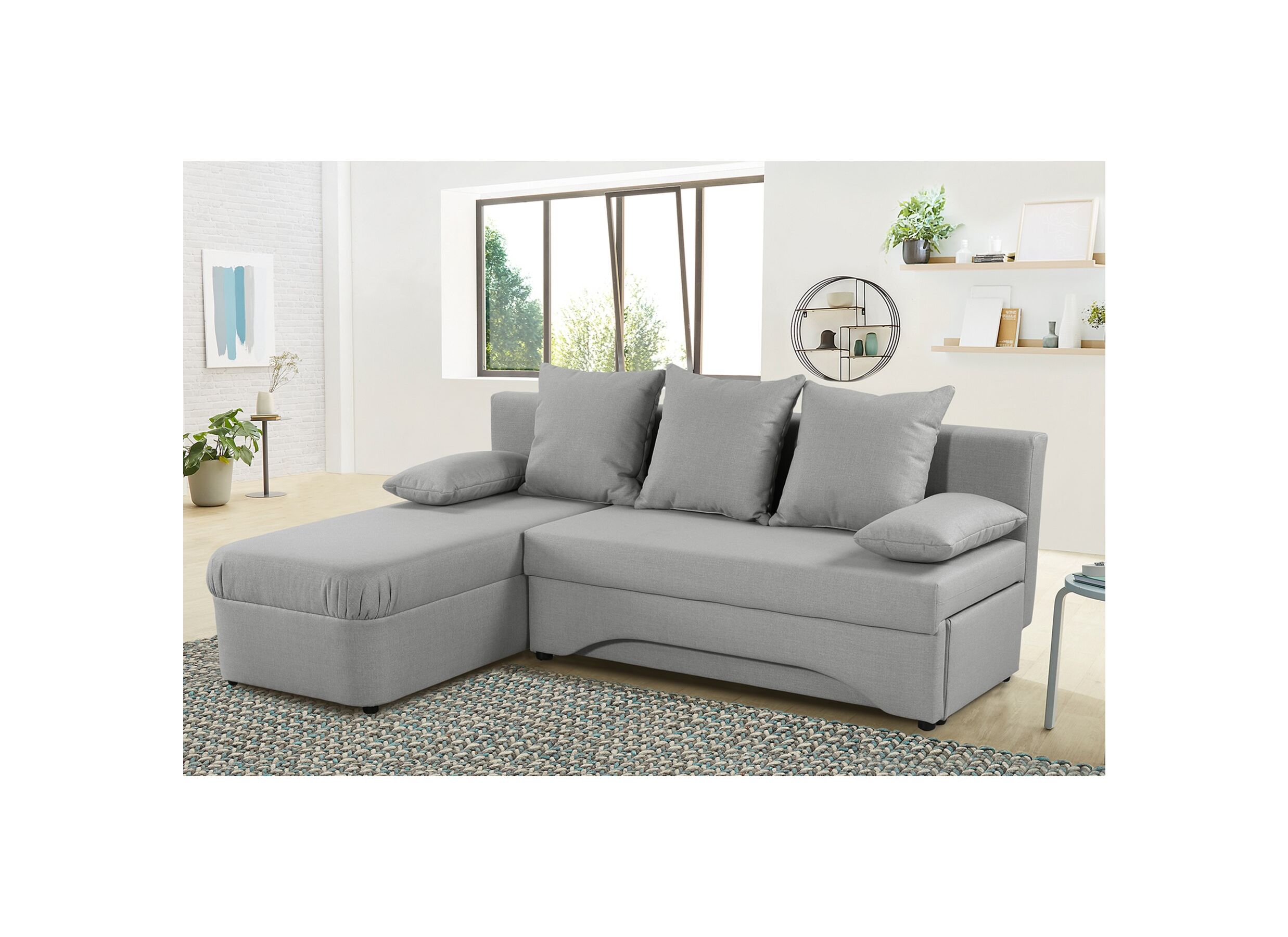 Zetelbed Polaris 191x143cm - stof - grijs