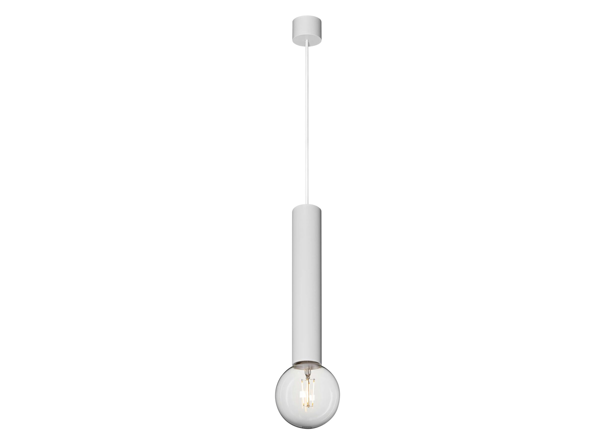Plus Important - Suspension Ø5,6cm 1x60W E27 - aluminium - blanc