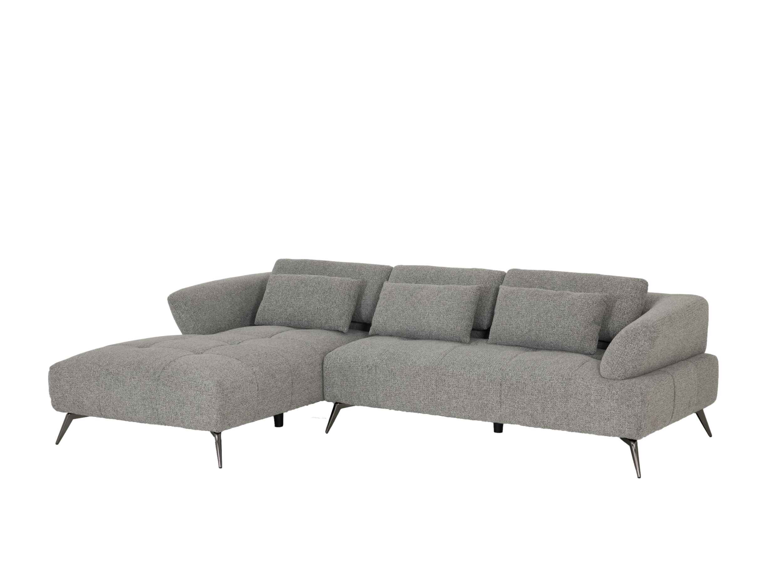 Aperçu - Canapé d'angle Hedda 283x188cm - tissu - gris foncé