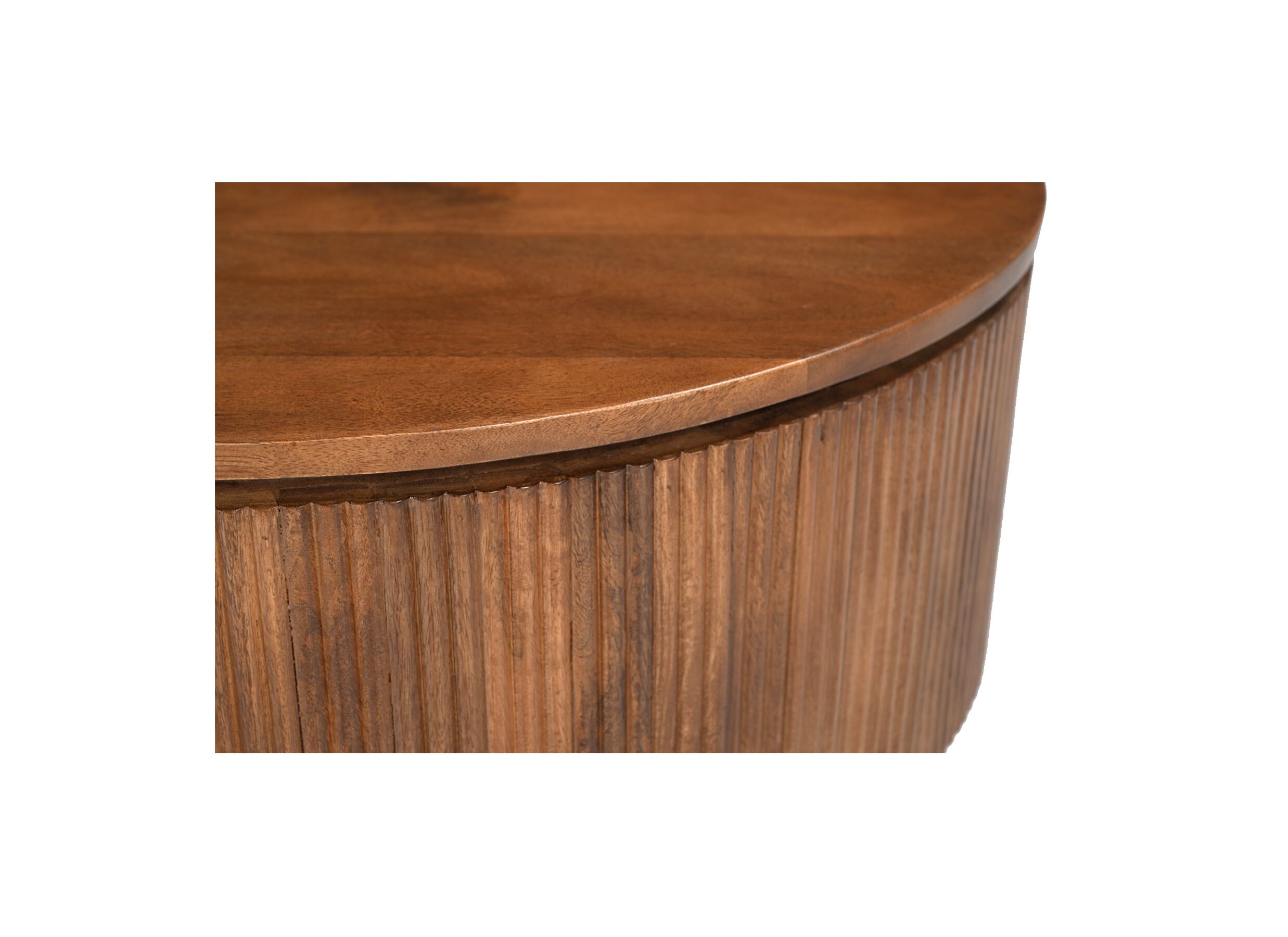 Detail - Table basse Baskervilles Ø80cm - manguier massif - brun